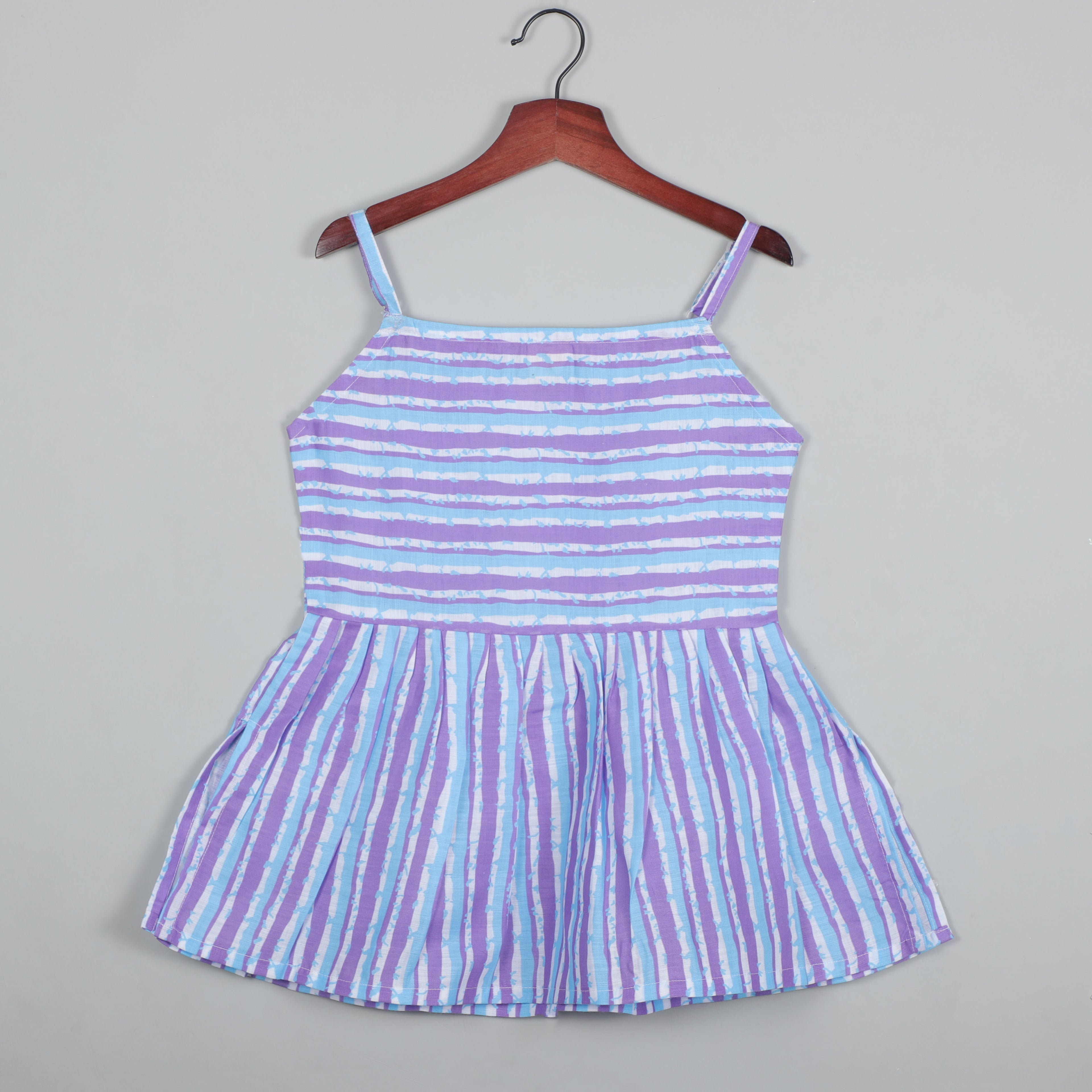 Purple Lining Sleeveless Flared Top And Palazzon Pant Set