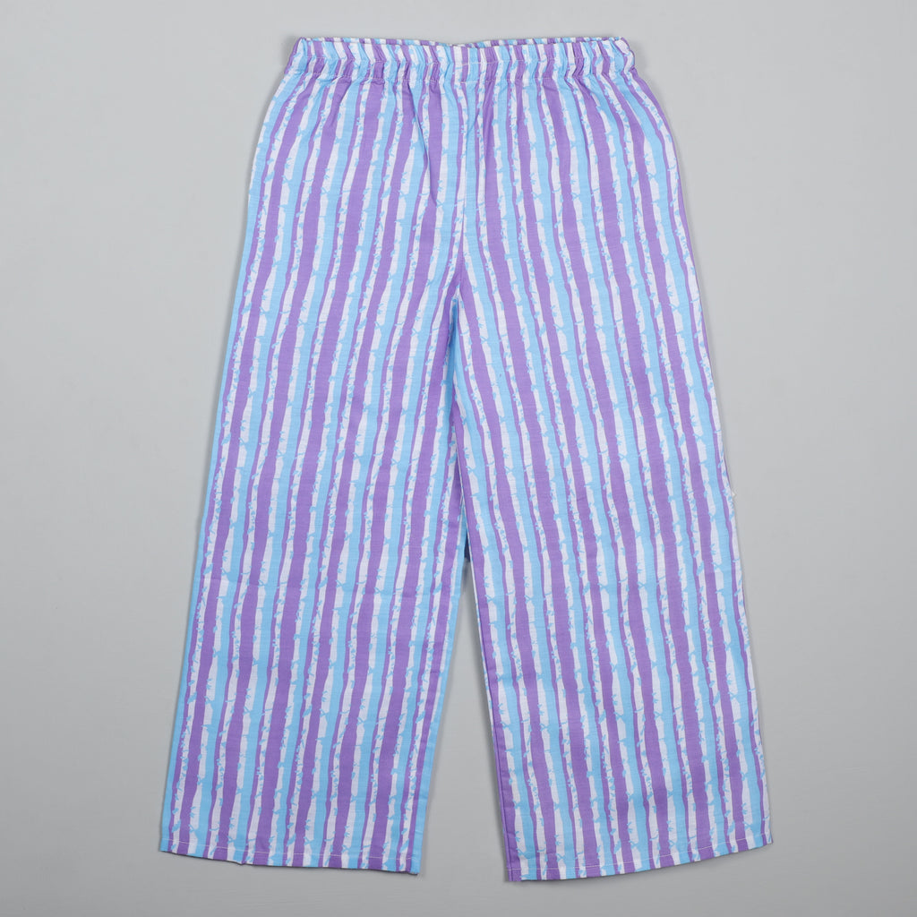 Purple Lining Sleeveless Flared Top And Palazzon Pant Set