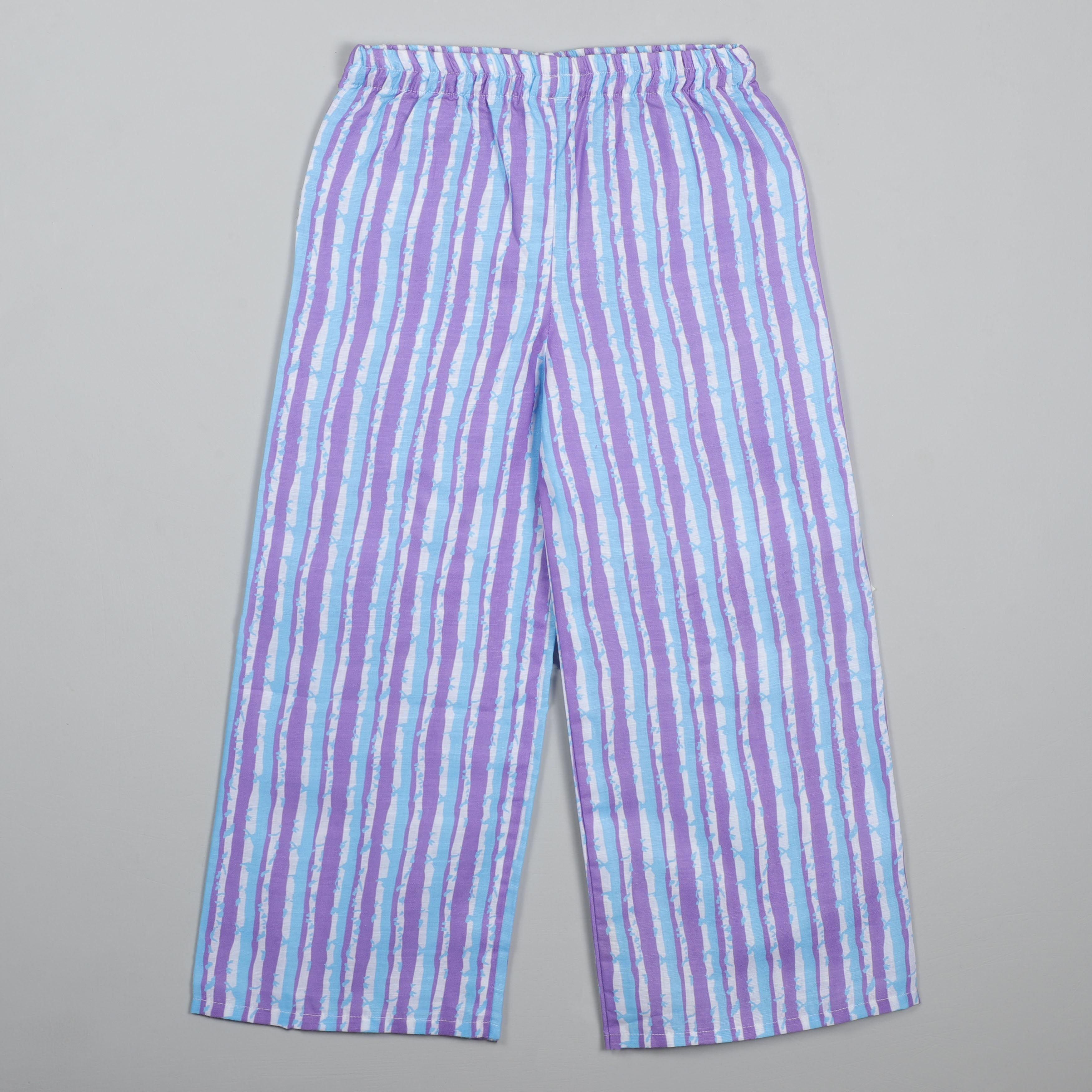 Purple Lining Sleeveless Flared Top And Palazzon Pant Set