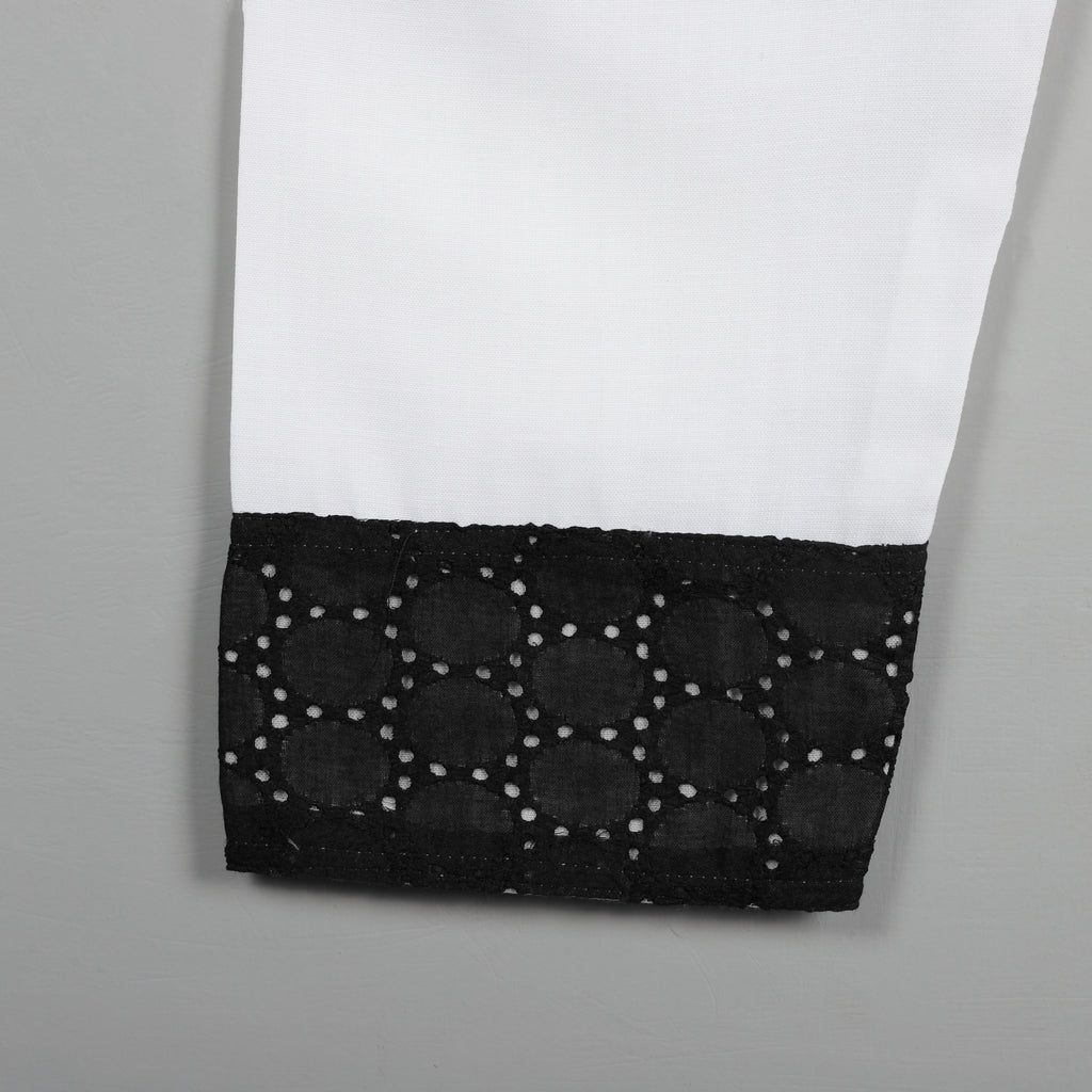 Top And Pant Set With Balloon Dot, Gotta Lace And Flared at Bottom Of Hem