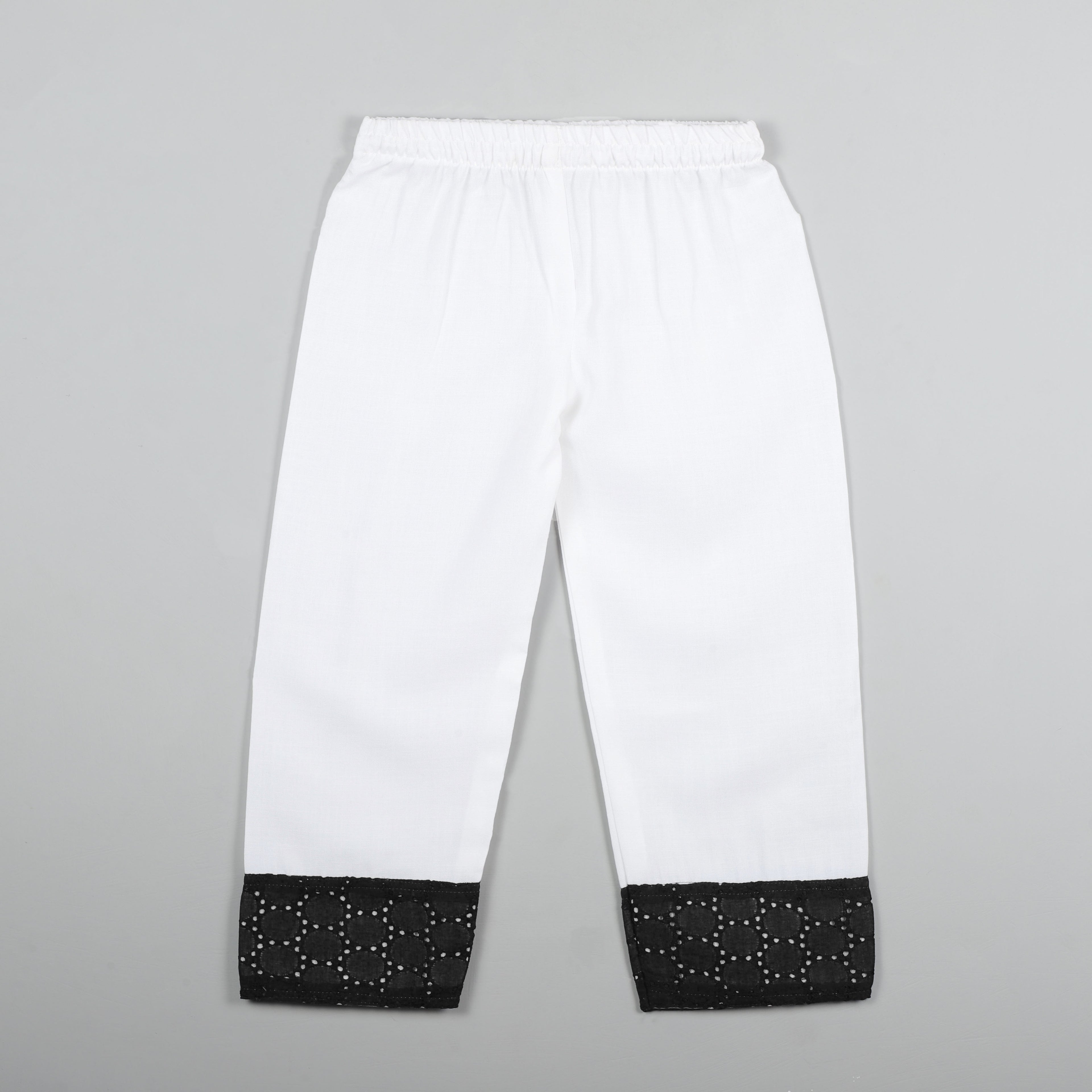 Top And Pant Set With Balloon Dot, Gotta Lace And Flared at Bottom Of Hem