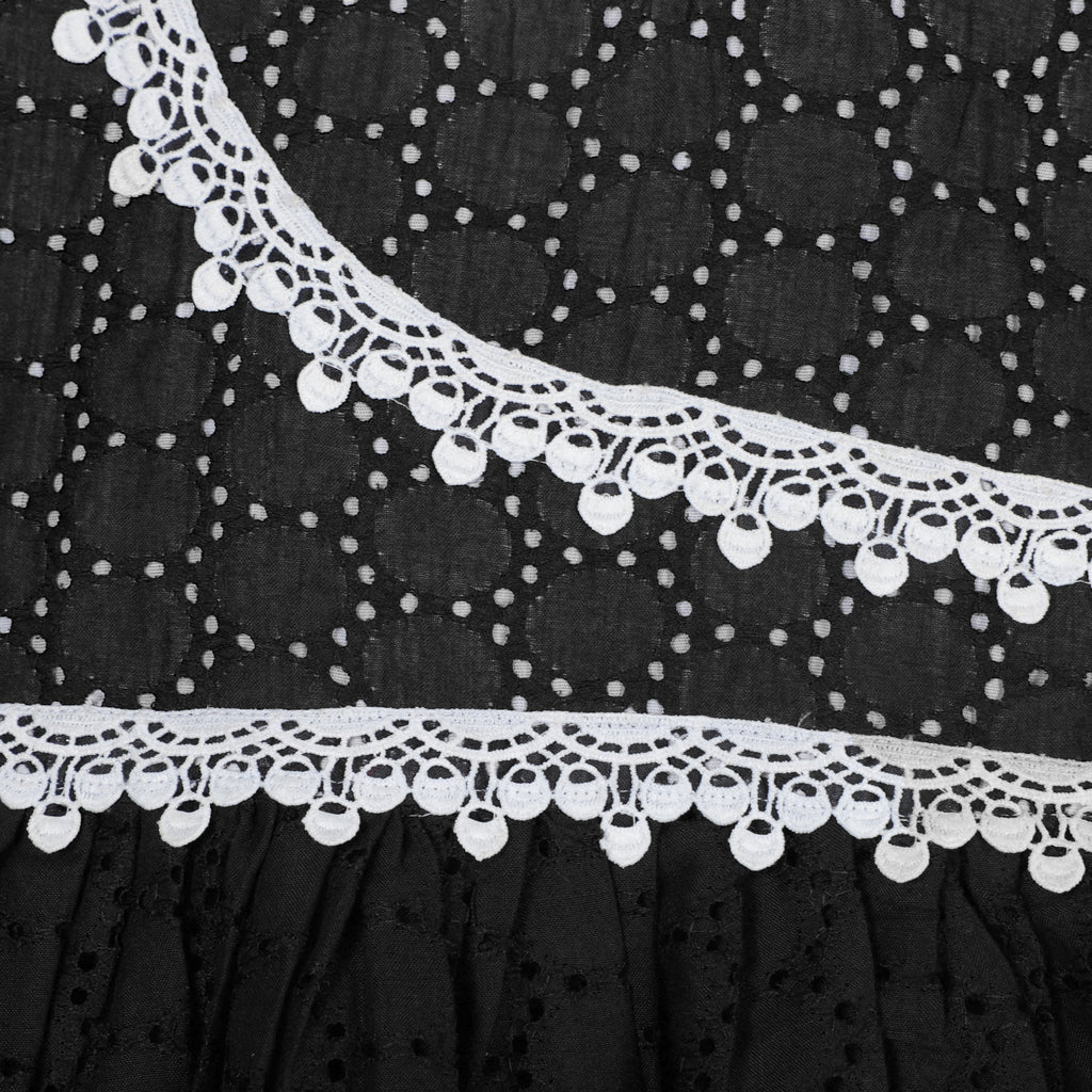 Sleeveless Balloon Dot Top And Pant Set With Gotta Lace And Flared