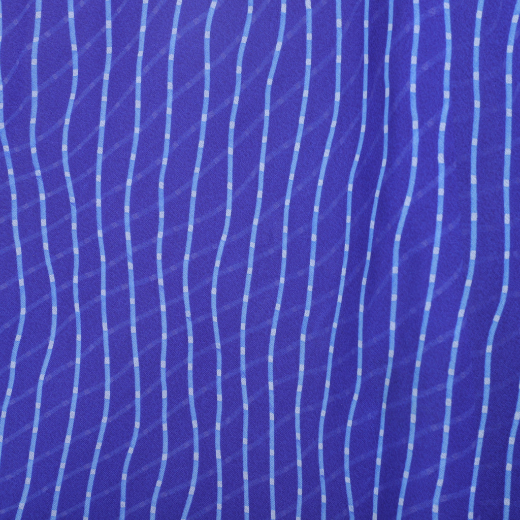 Girls Blue Linning Georgette Gown with Silver Gotta lace Border