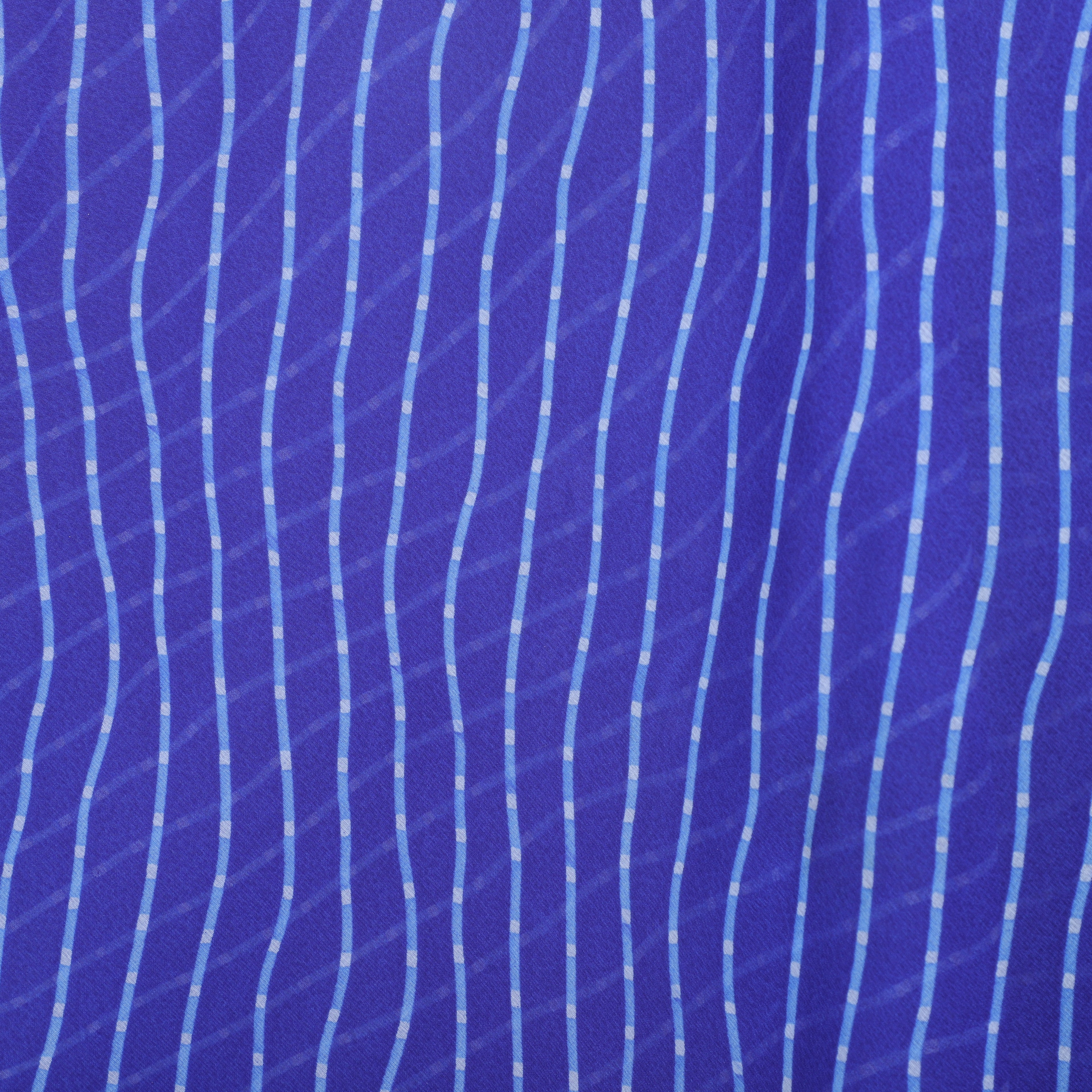 Girls Blue Linning Georgette Gown with Silver Gotta lace Border