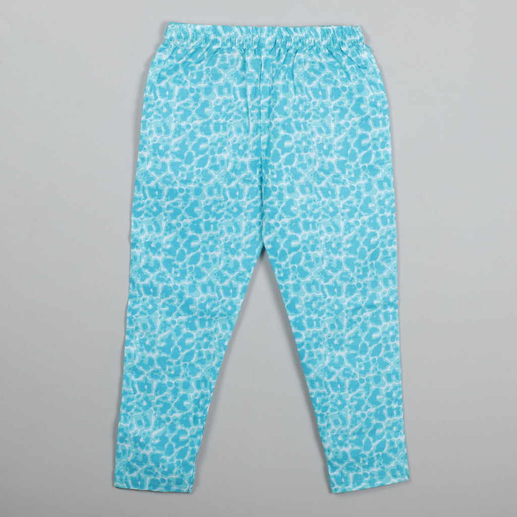 Aqua Blue Anarkali Top With Gotta Lace Border On Neck, Yock And Sleeve Opening