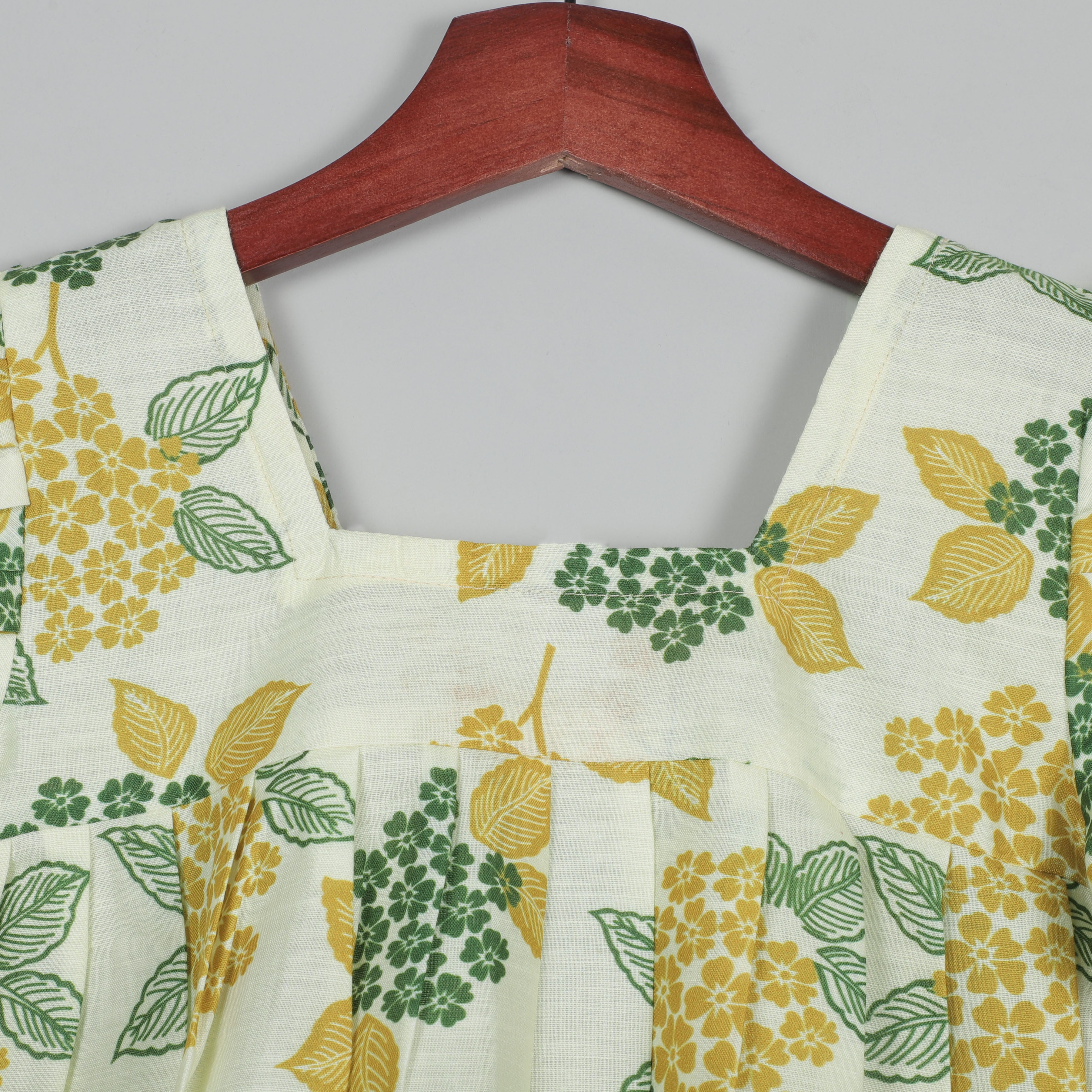 Square Neck Top With Umbrella Sleeves And Pant Set