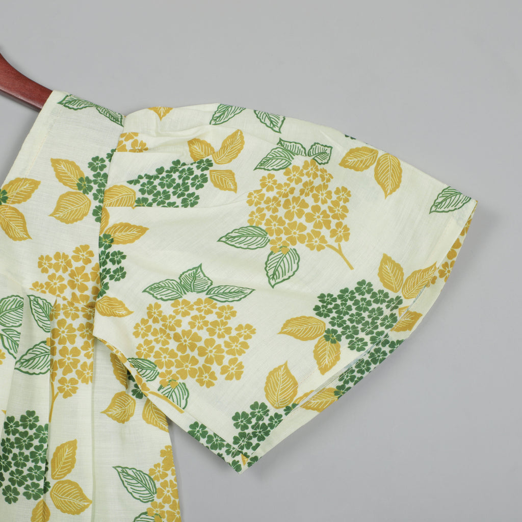 Square Neck Top With Umbrella Sleeves And Pant Set