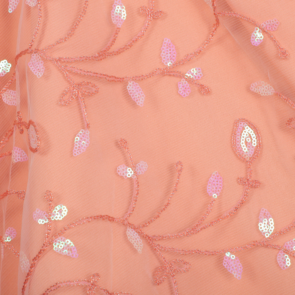 Light Orange Gown With Embroidery Work Net And Inner