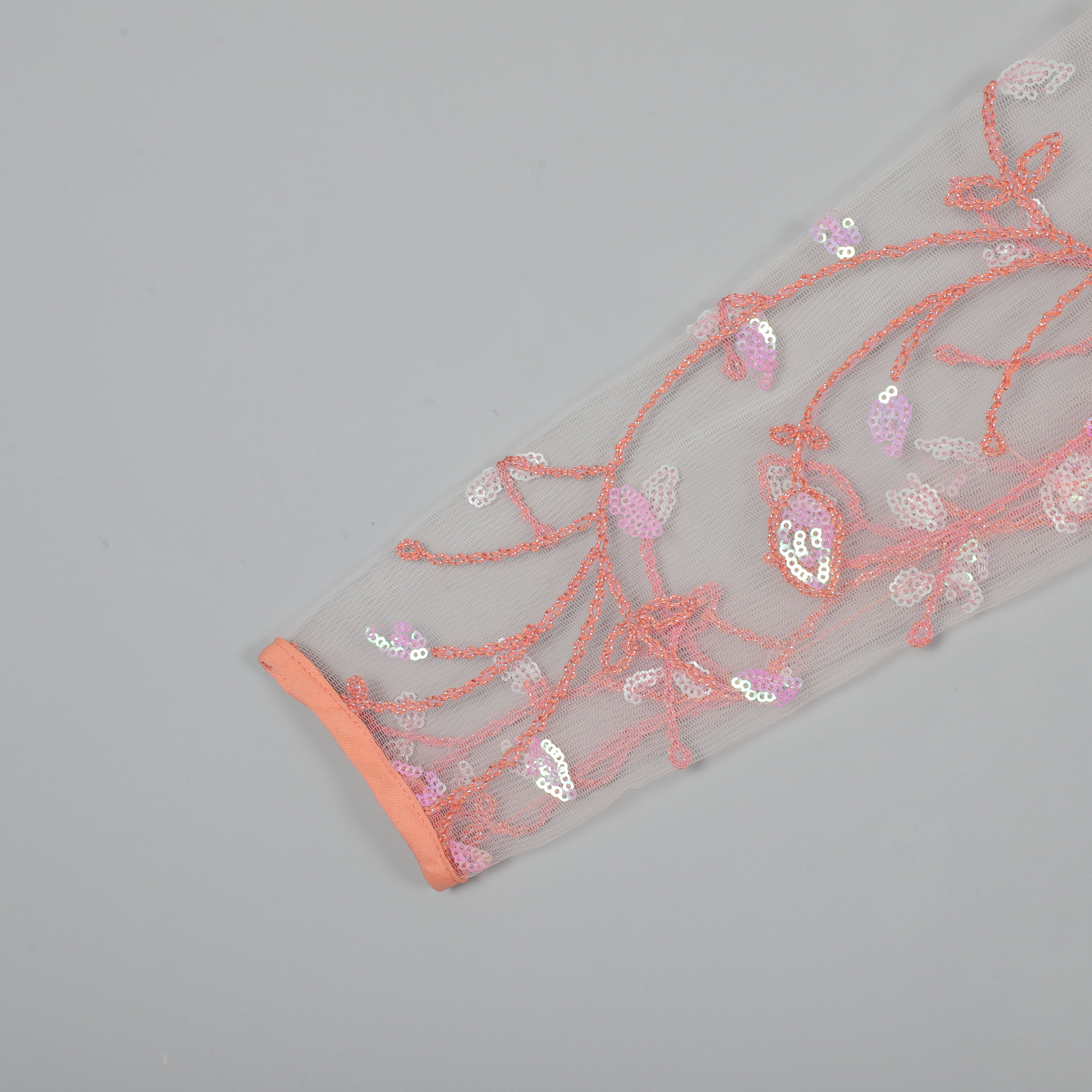 Light Orange Gown With Embroidery Work Net And Inner