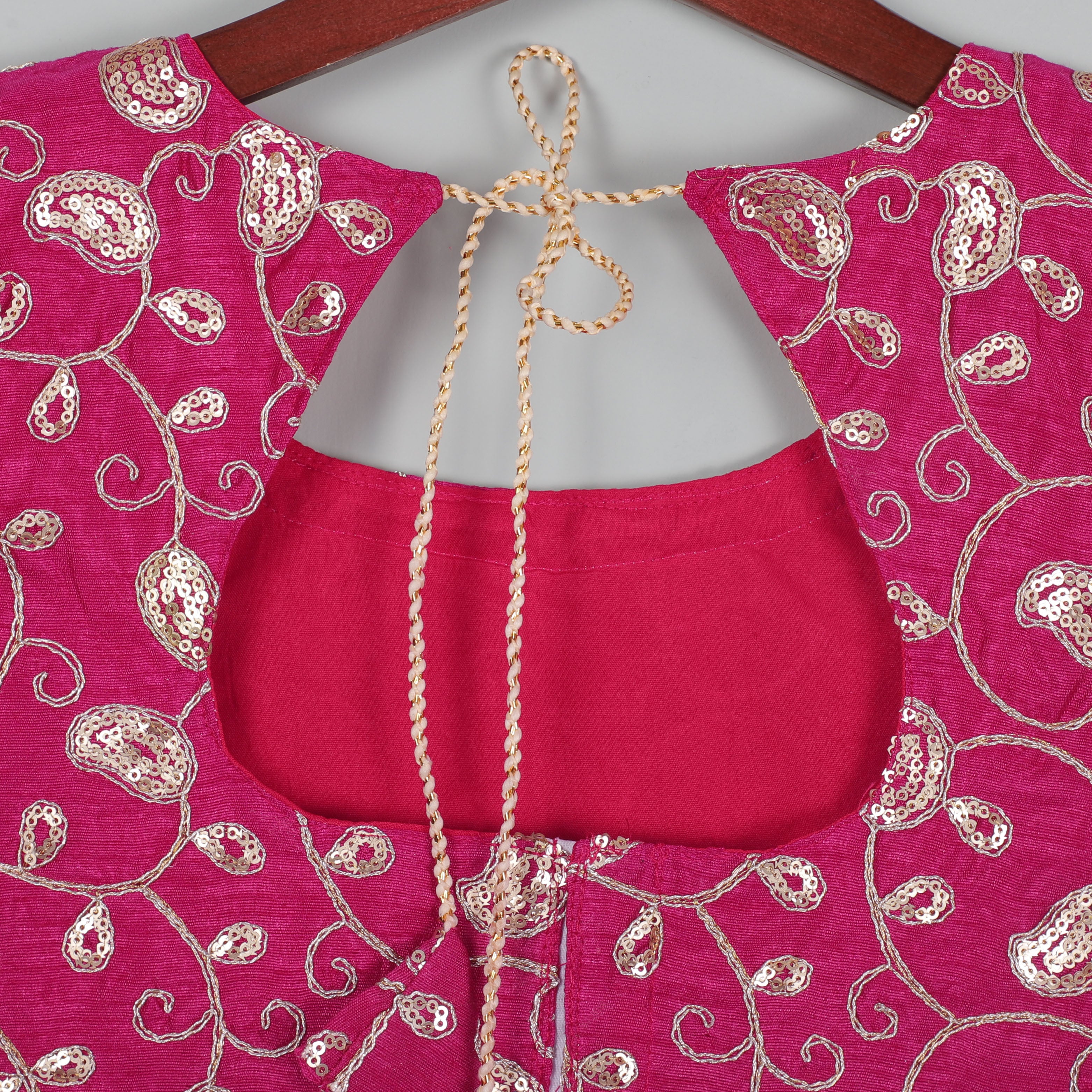 Embroidery Mirror Work Choli With Puffy Sleeve And Lehenga