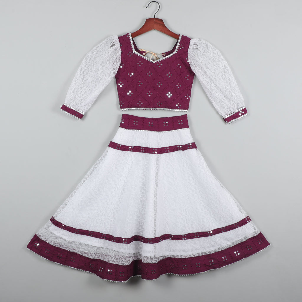 Embroidered Choli With 3/4 Sleeves, Lehenga And Dupatta Set