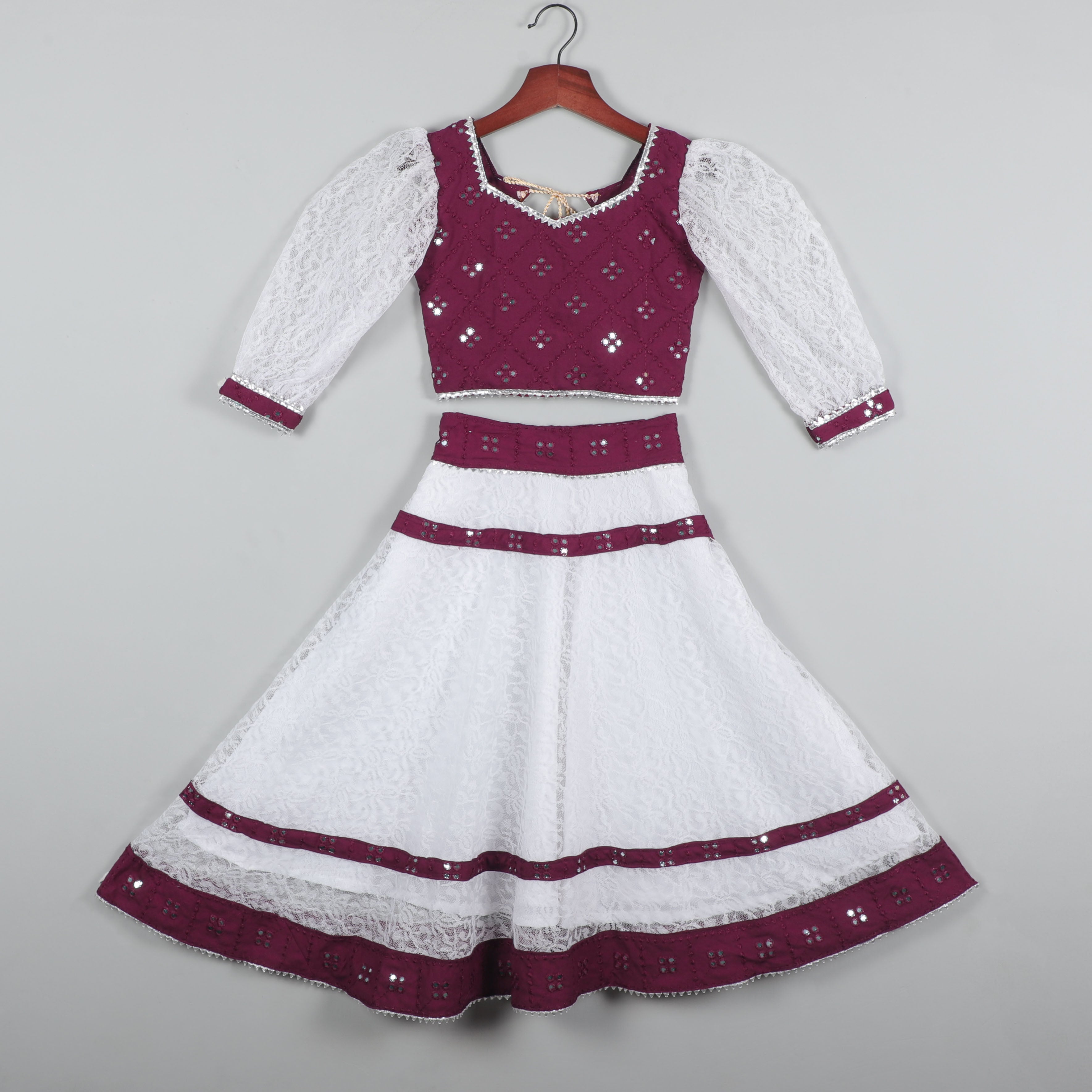 Embroidered Choli With 3/4 Sleeves, Lehenga And Dupatta Set