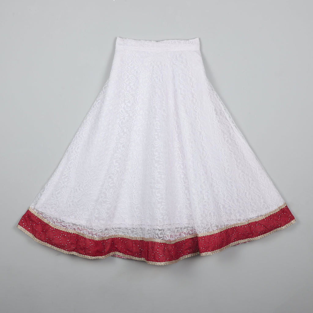 Balloon Dot Pattern Choli With Butterfly Sleeves And Flared Lehenga