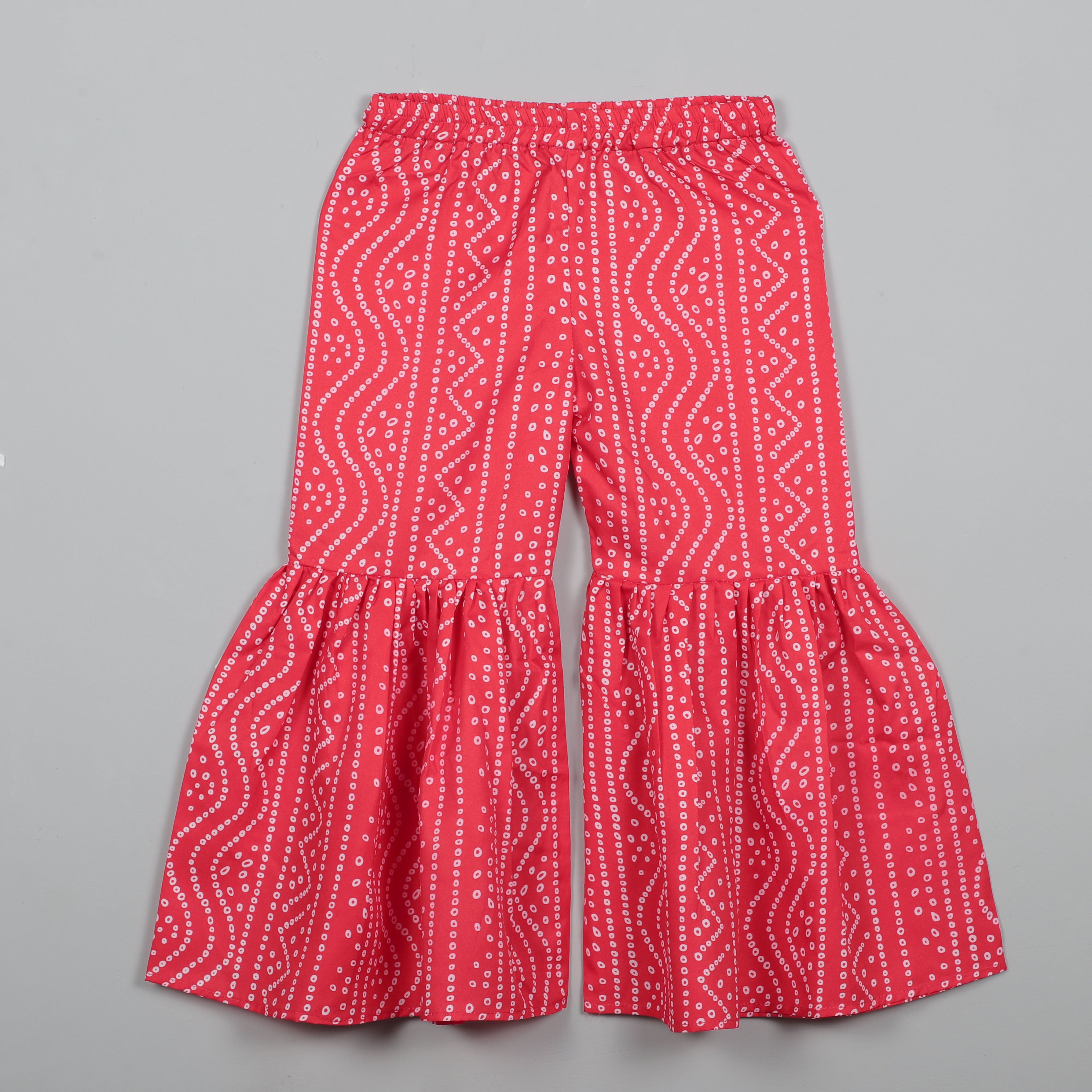 Gift Look Balloon Dot Cotton Top And Printed Sharara Set