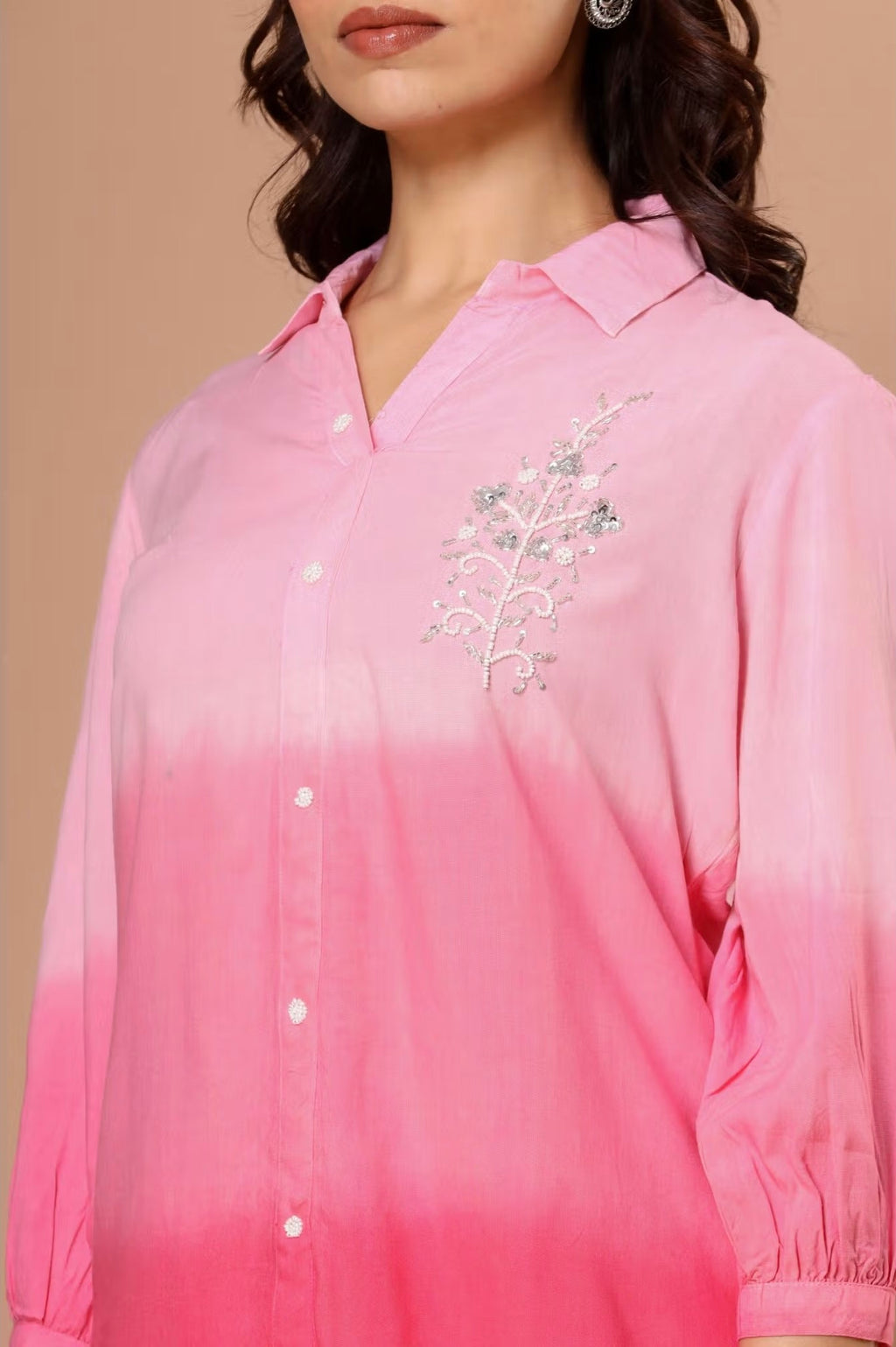 Handwork Butta Top And Palazzo Set With Layered Color Combination