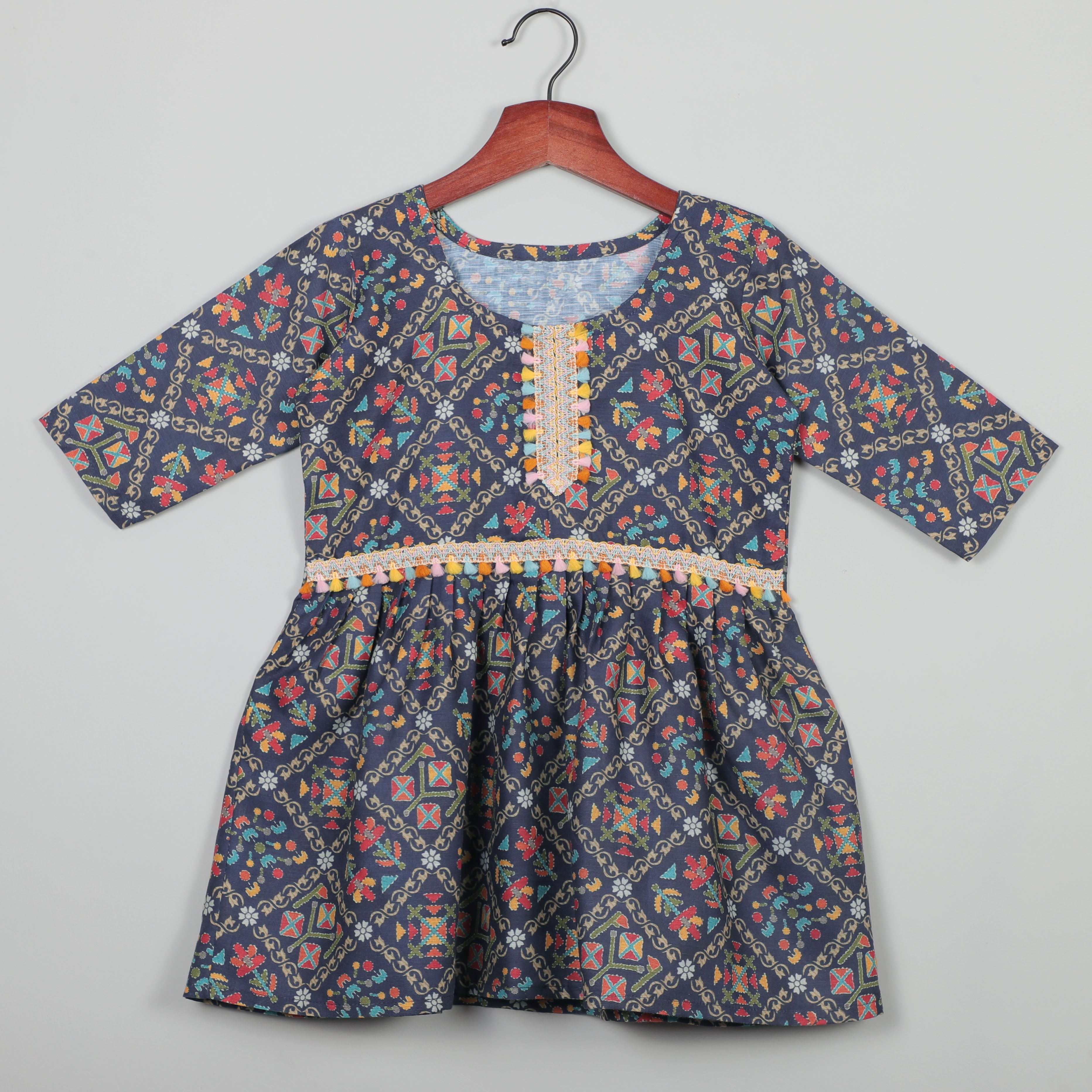 Printed Rayon Anarkali Top And Sharara Set