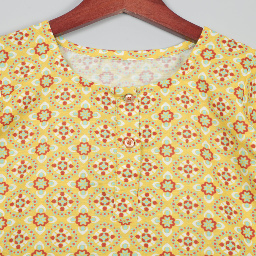 Yellow Cord Set With Button Closure