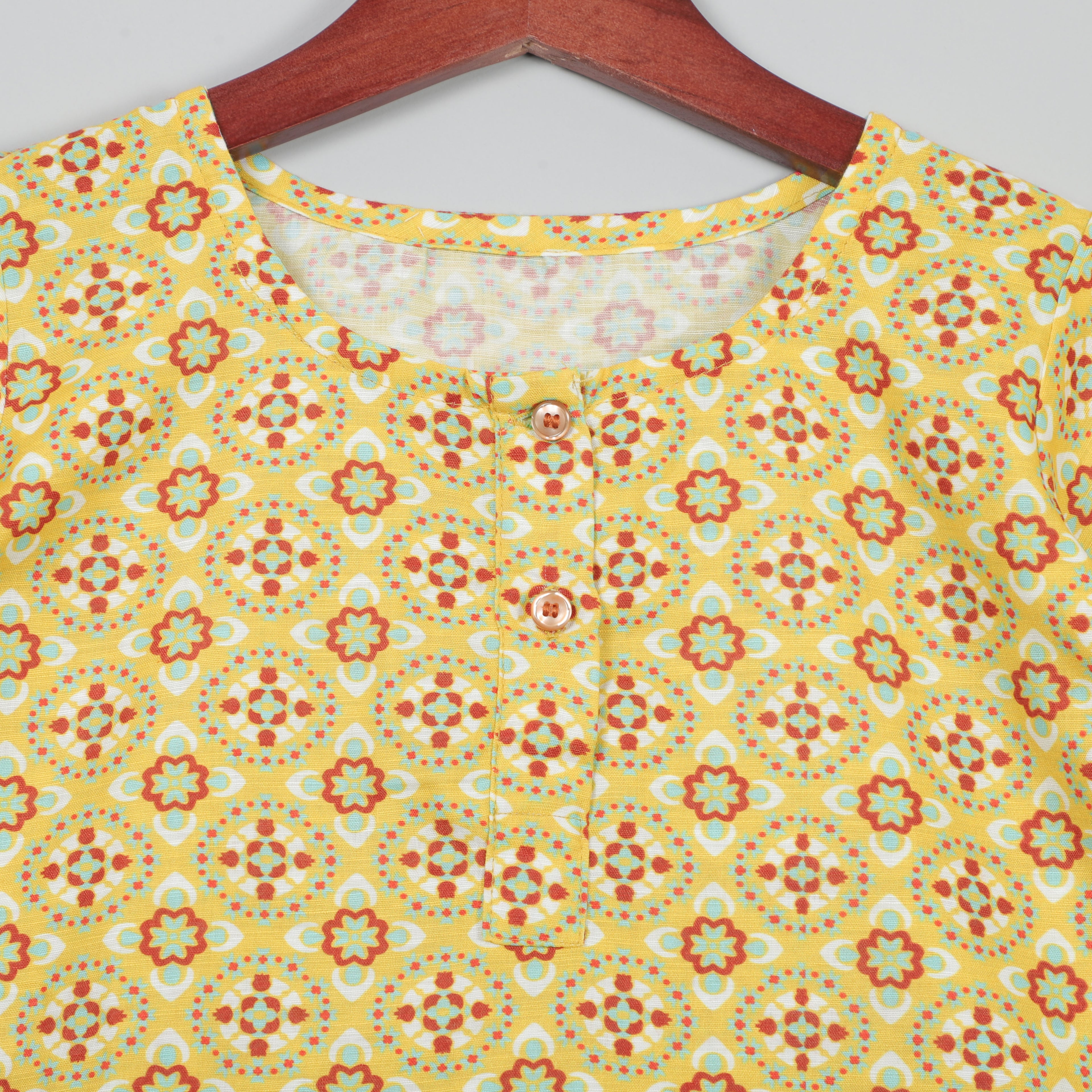 Yellow Cord Set With Button Closure