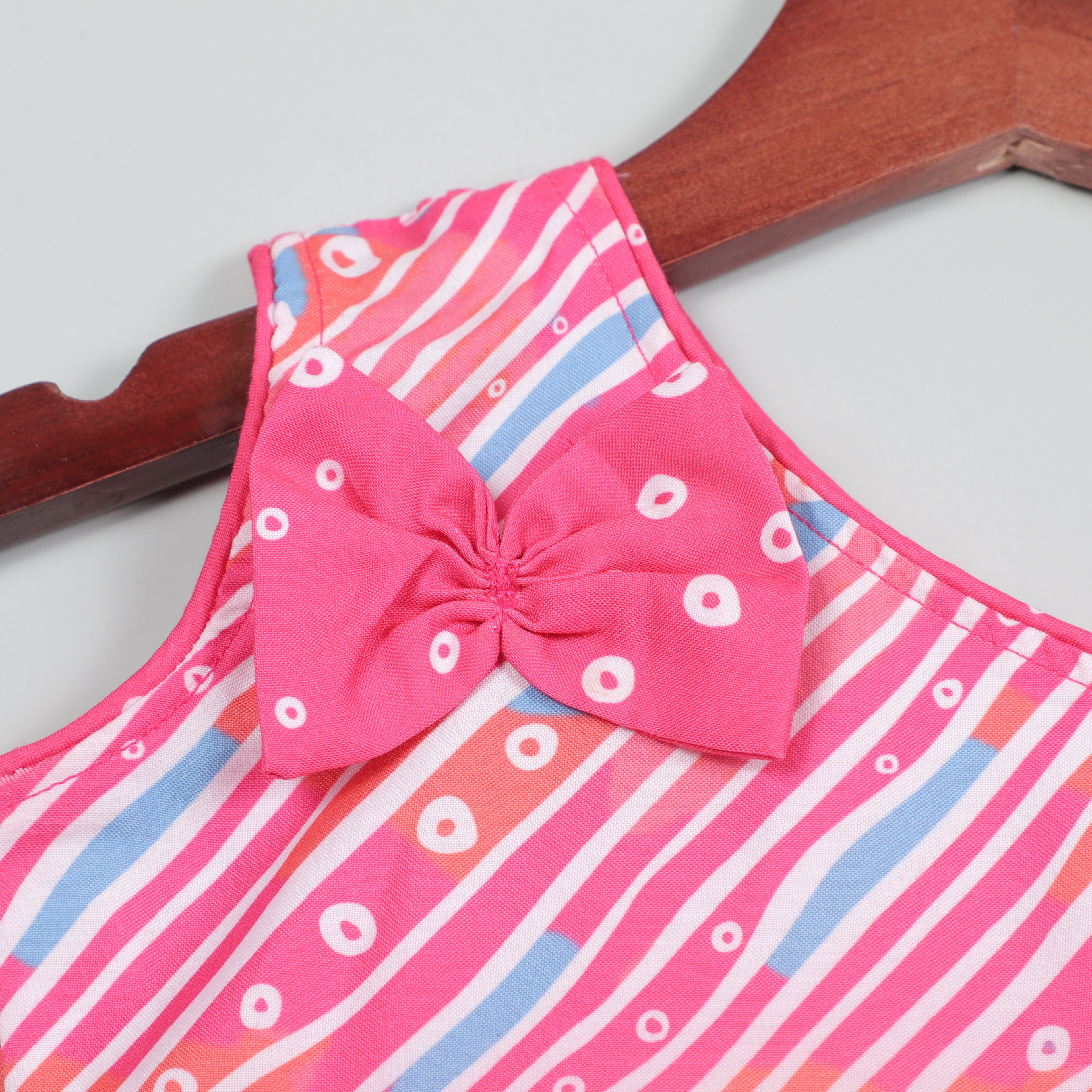 One Shoulder Fancy Bow Pink Top And Pant With Little Flared