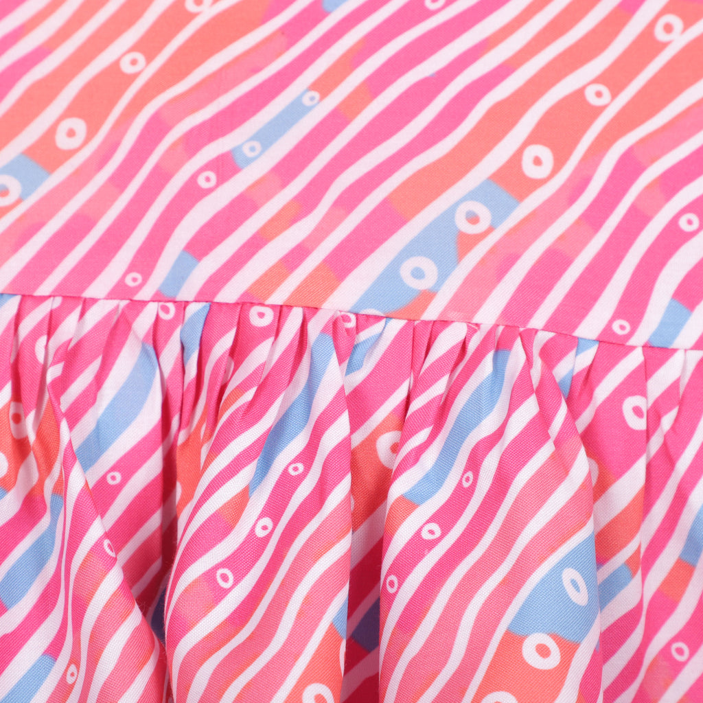 One Shoulder Fancy Bow Pink Top And Pant With Little Flared