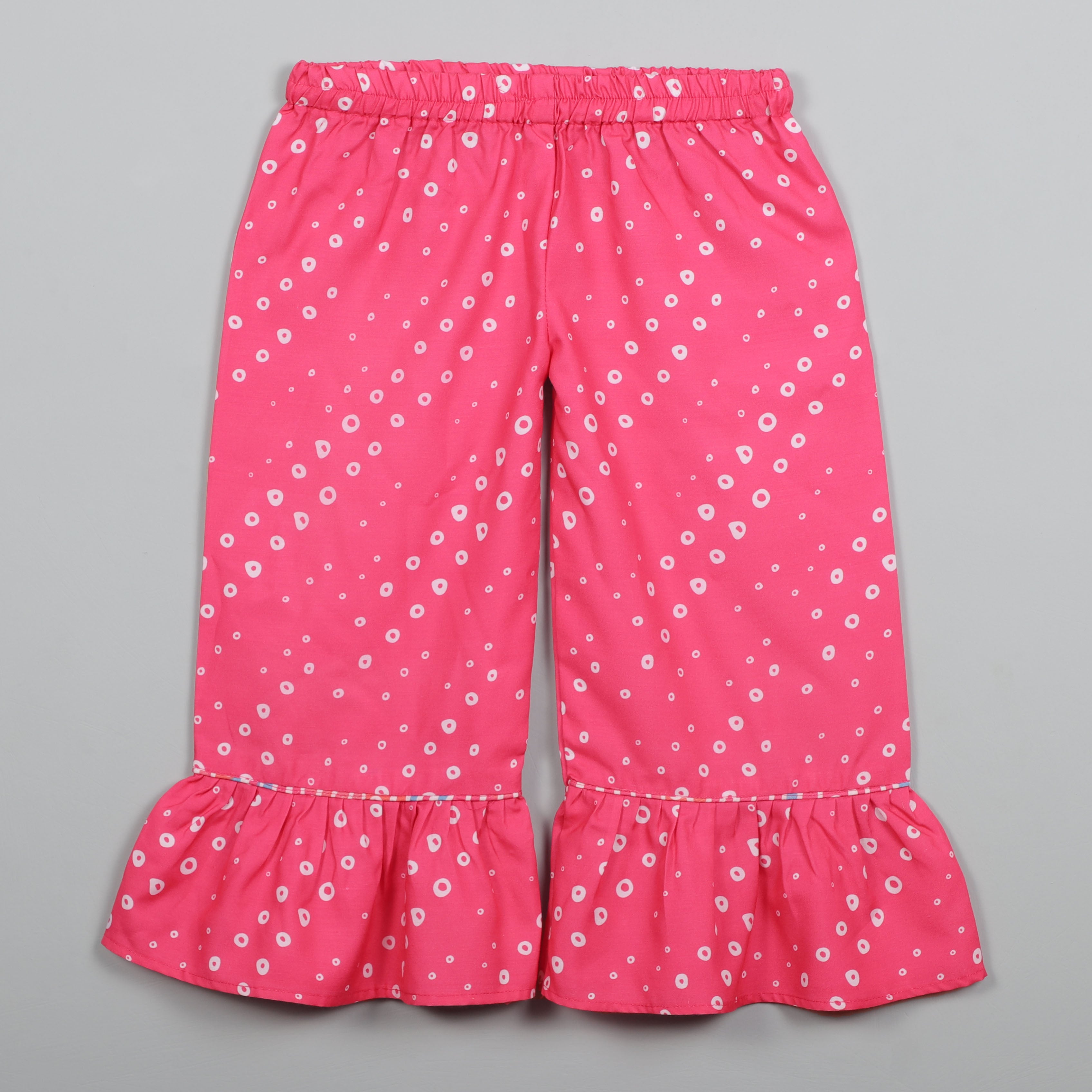 One Shoulder Fancy Bow Pink Top And Pant With Little Flared