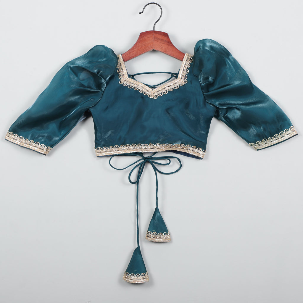 Puffy Sleeves Choli With Its Attractive Look And Fully Shining Fabric