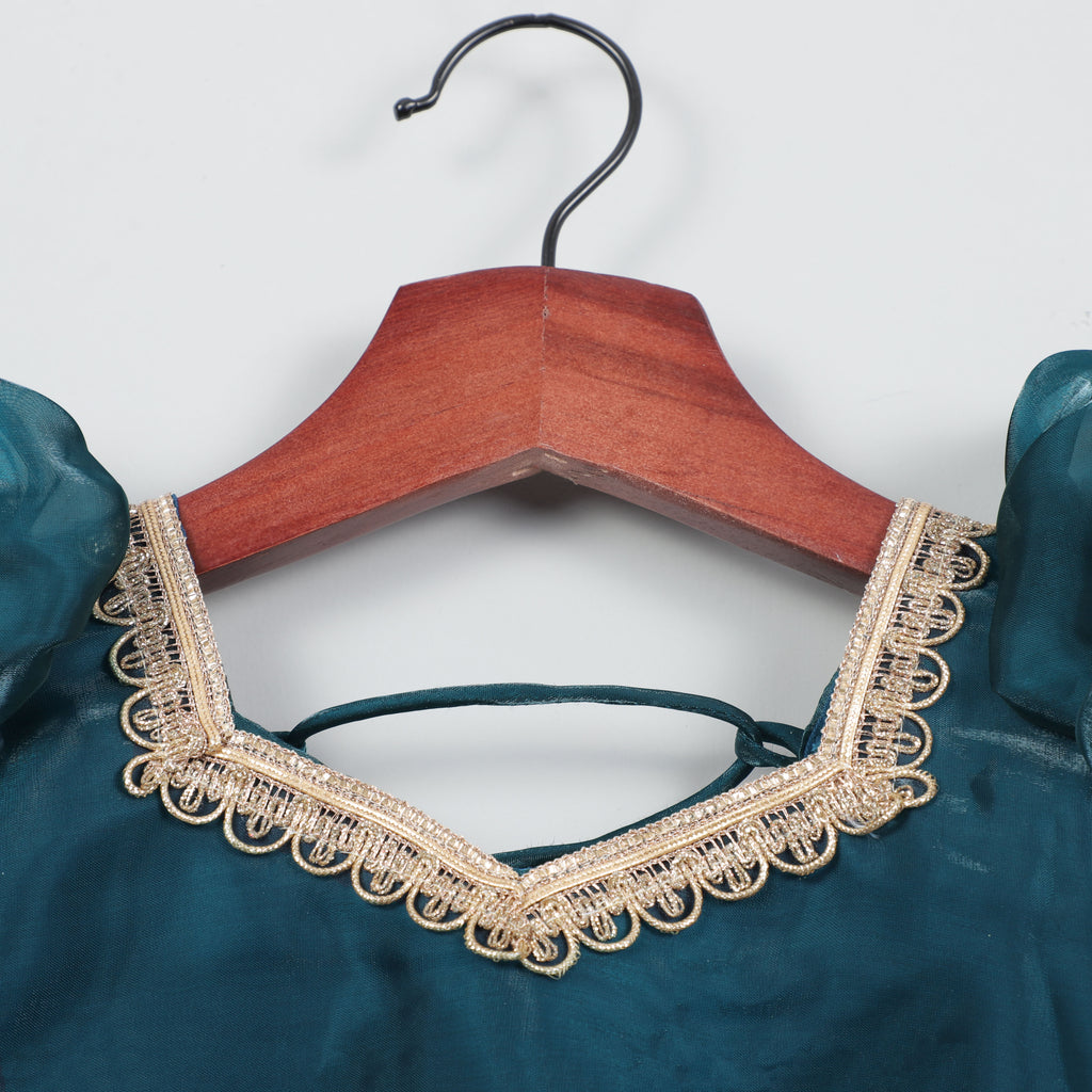 Puffy Sleeves Choli With Its Attractive Look And Fully Shining Fabric