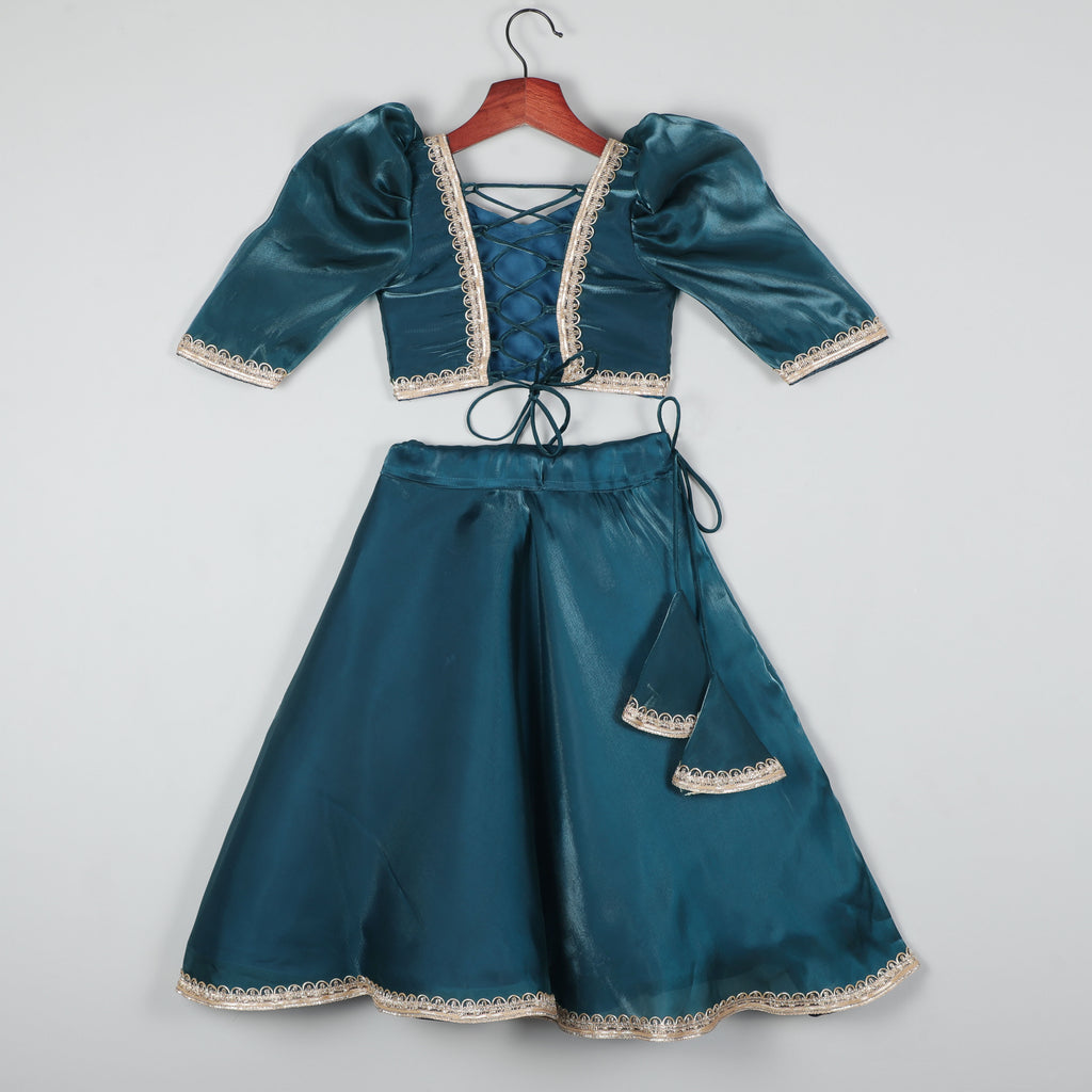 Puffy Sleeves Choli With Its Attractive Look And Fully Shining Fabric