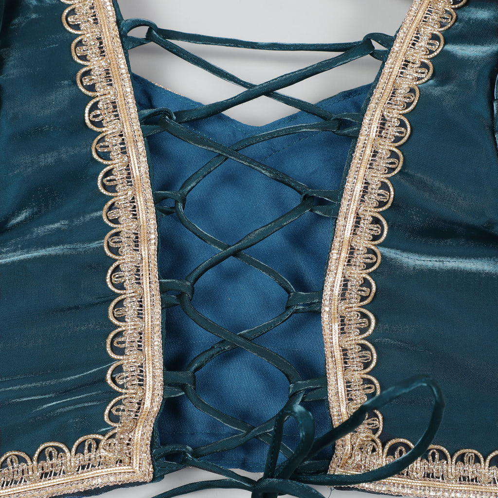 Puffy Sleeves Choli With Its Attractive Look And Fully Shining Fabric