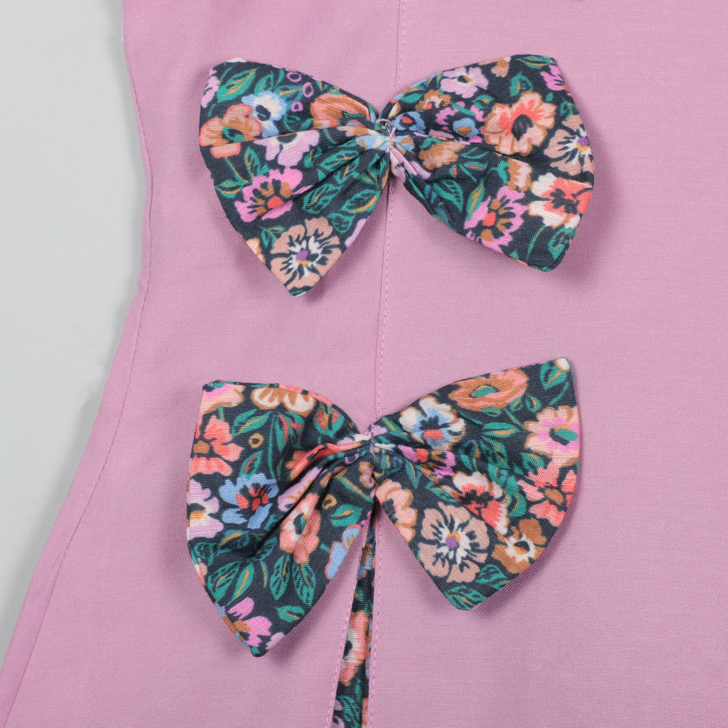 Onion Pink Puffy Sleeves Dress With Bowie Designer Look