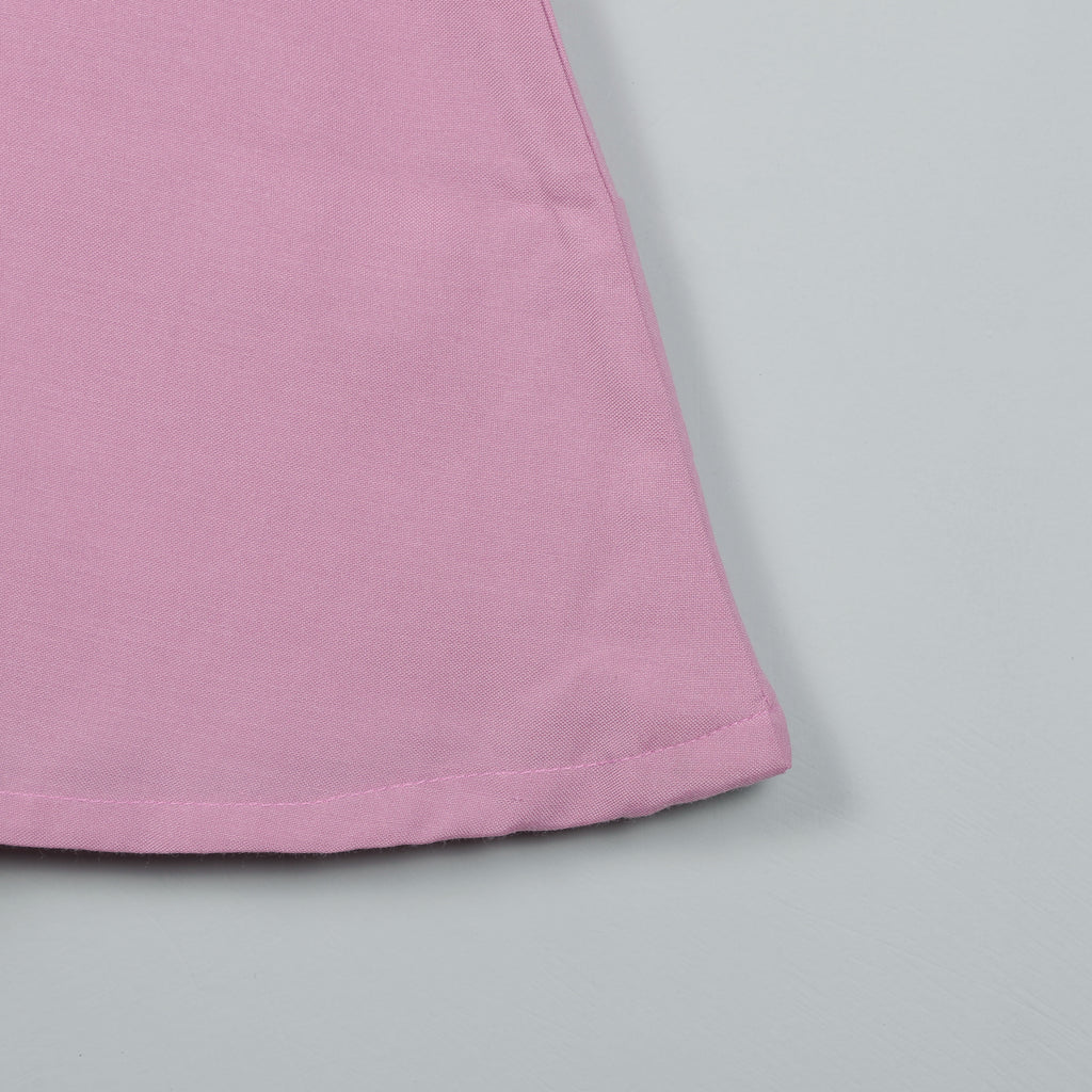 Onion Pink Puffy Sleeves Dress With Bowie Designer Look