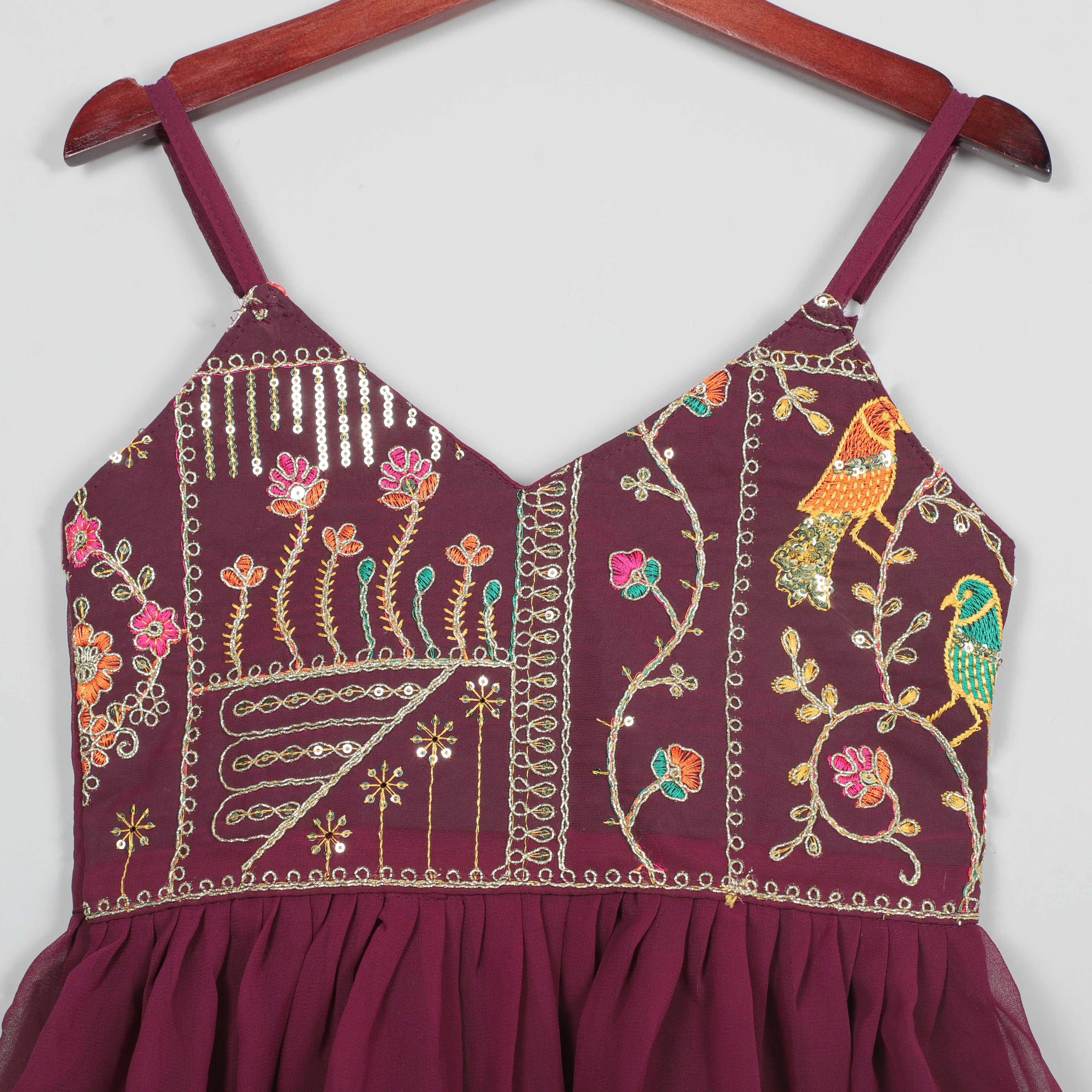 Sleeveless Top With Embroidery Work And Sharara Set