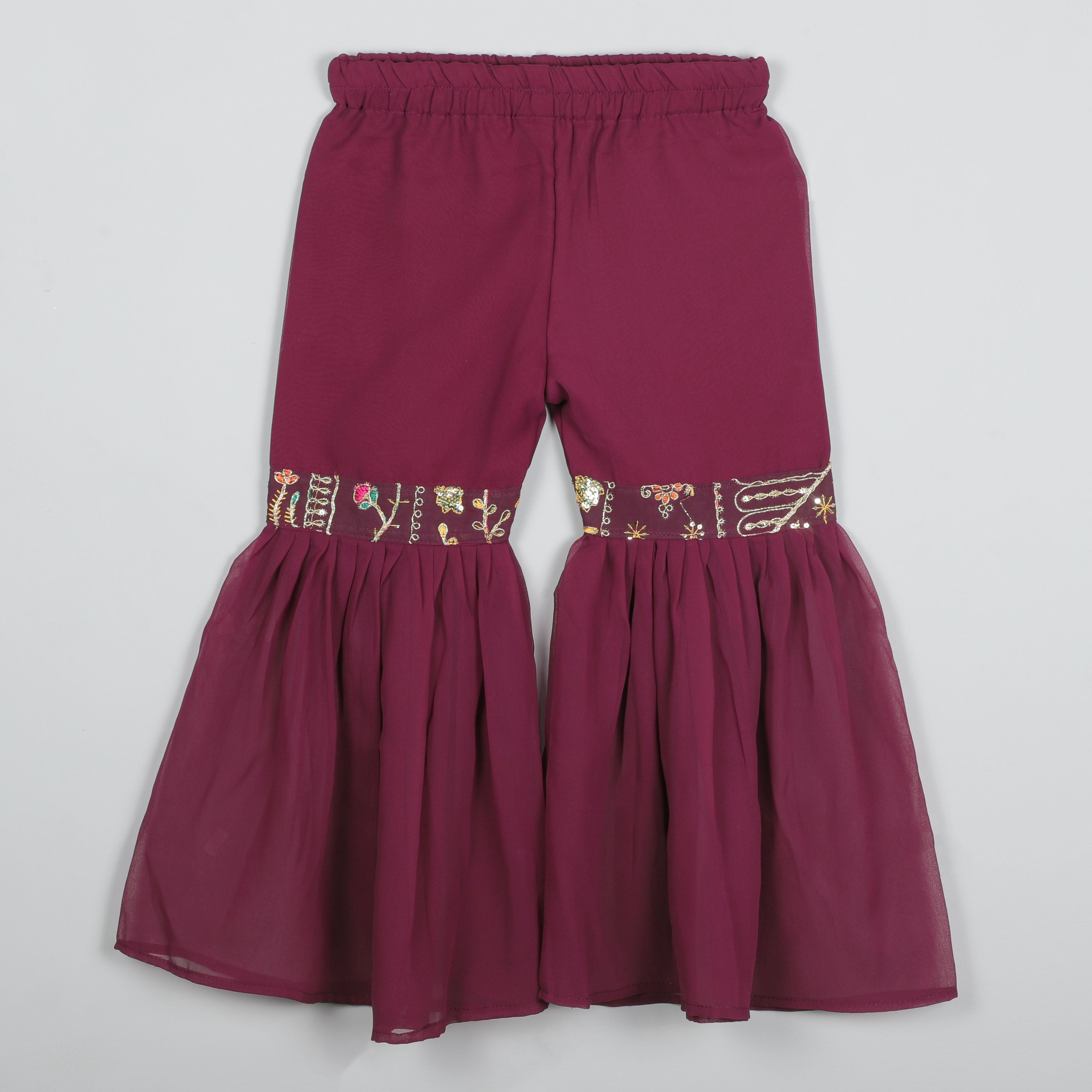 Sleeveless Top With Embroidery Work And Sharara Set