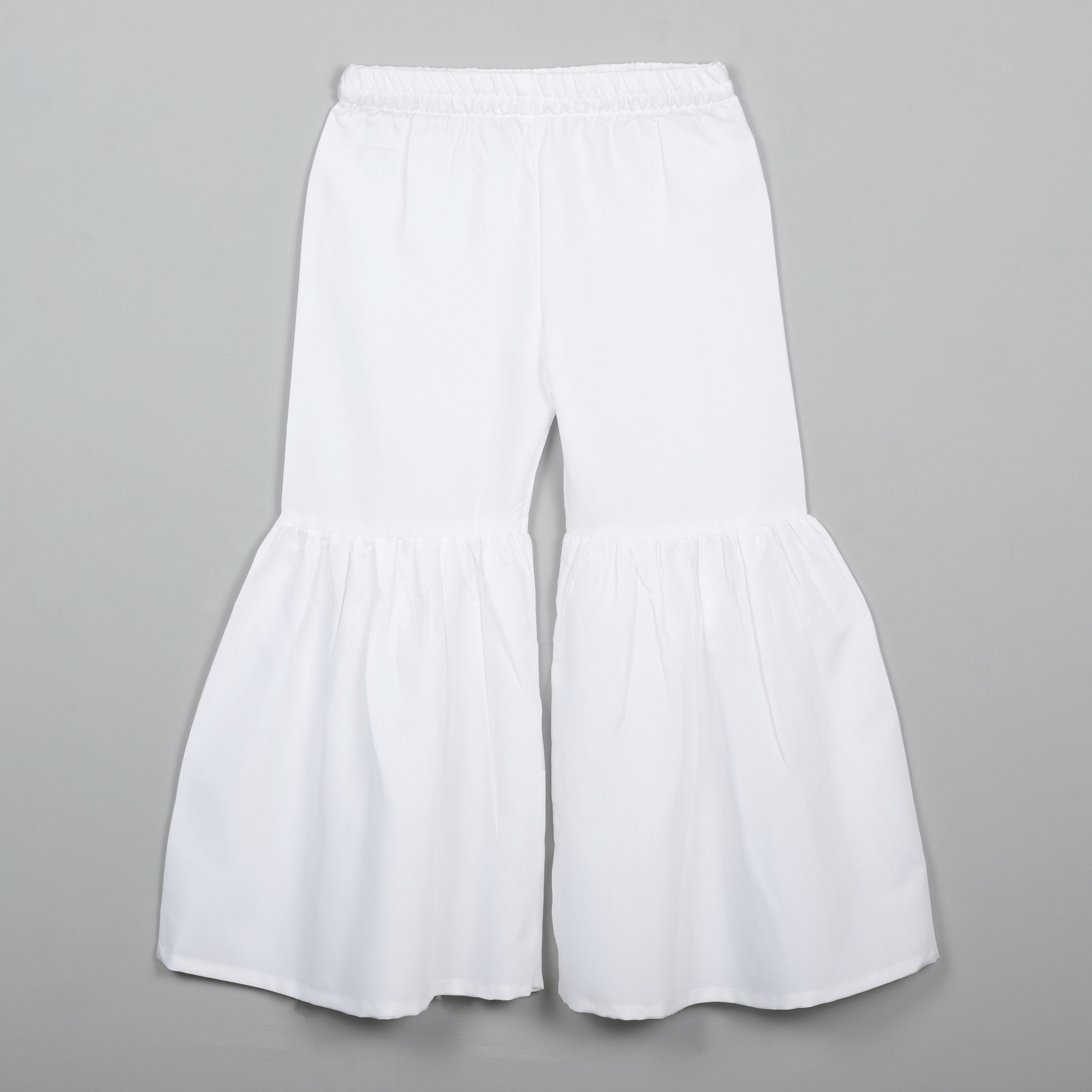 Flower Printed Top With Lace Border On Neck And Sharara Set