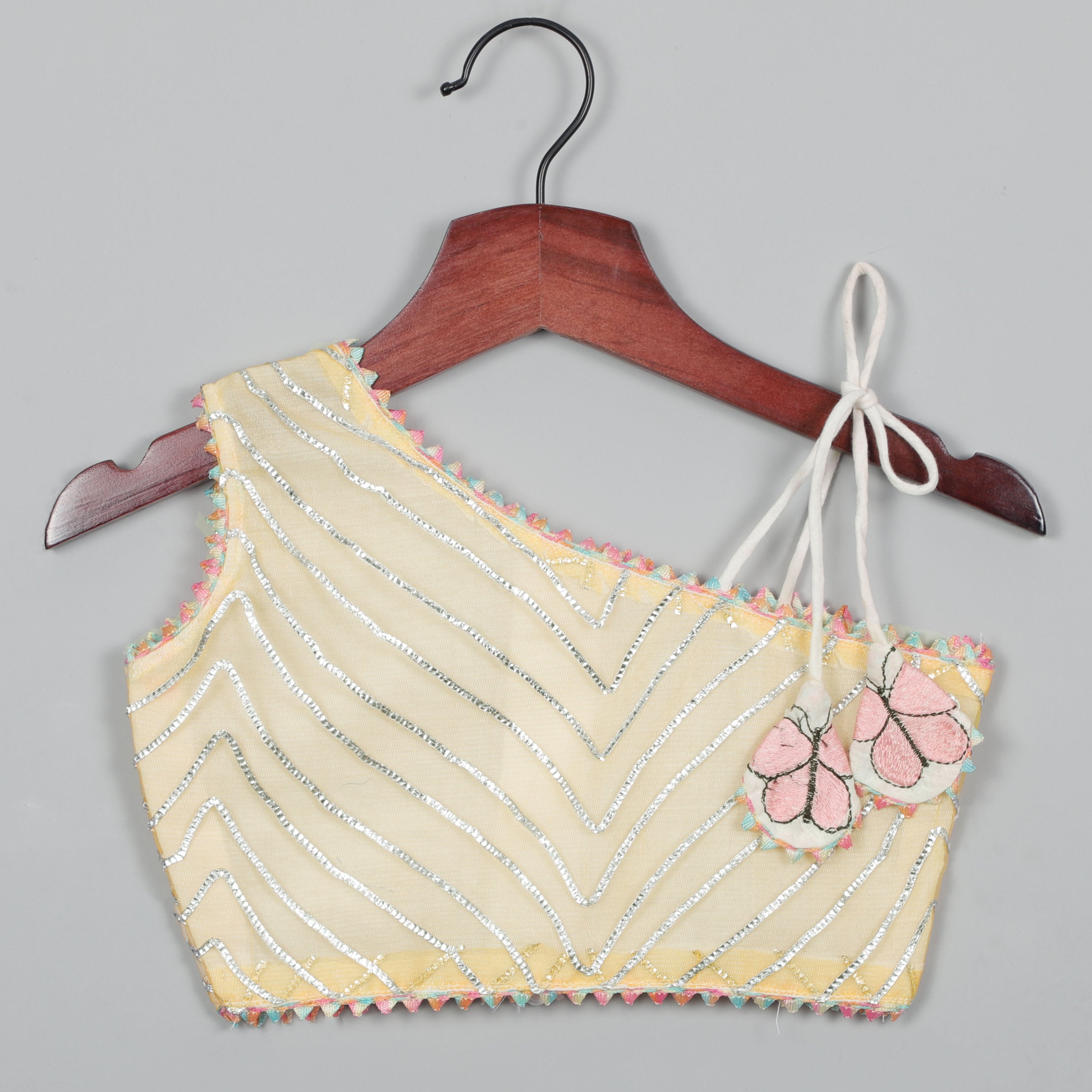 One Shoulder Choli And  Embroidered Lehenga