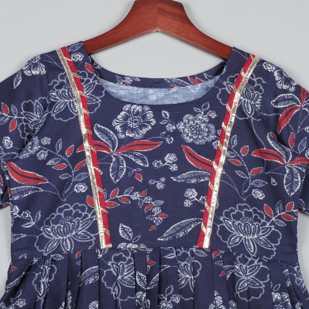 Three Quater Sleeves Printed Top And Palazzo Pant Set