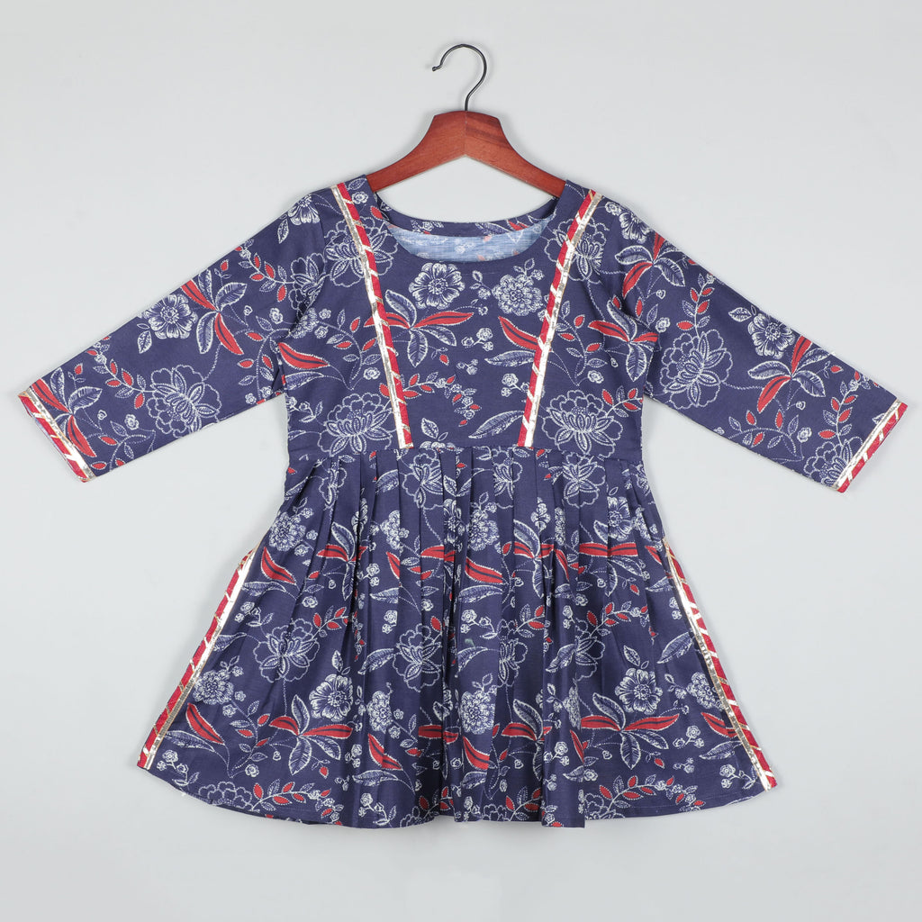 Three Quater Sleeves Printed Top And Palazzo Pant Set