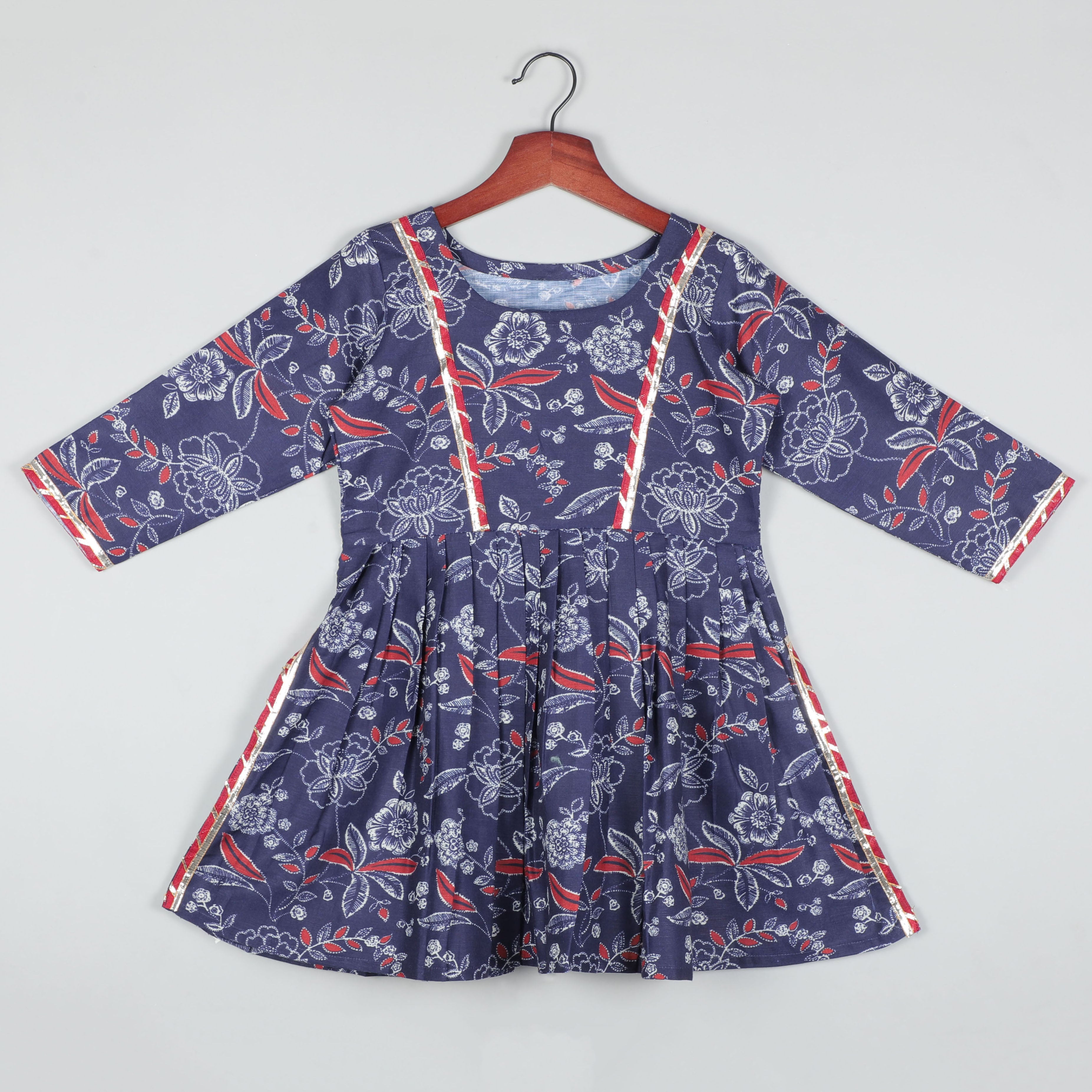 Three Quater Sleeves Printed Top And Palazzo Pant Set