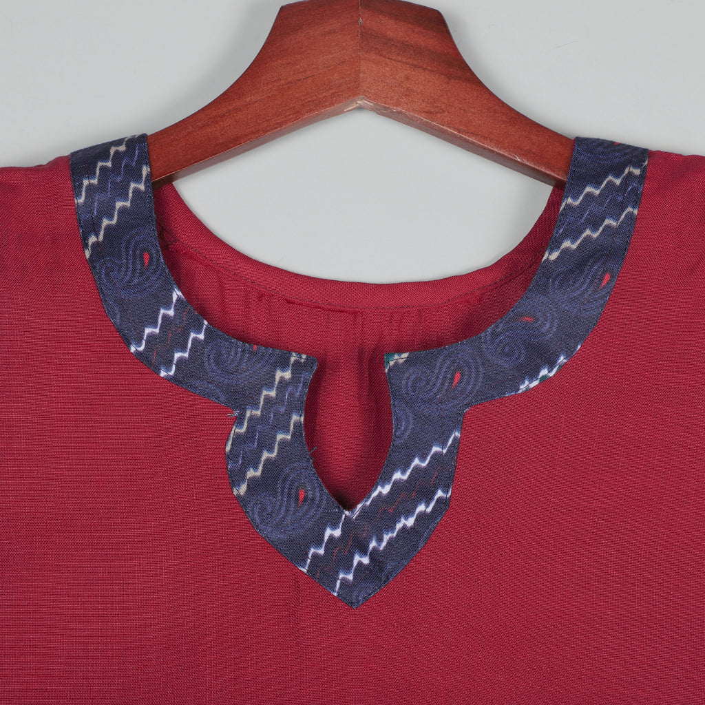 Keyhole Neck Top With Puffy Sleeves And Sharara Set