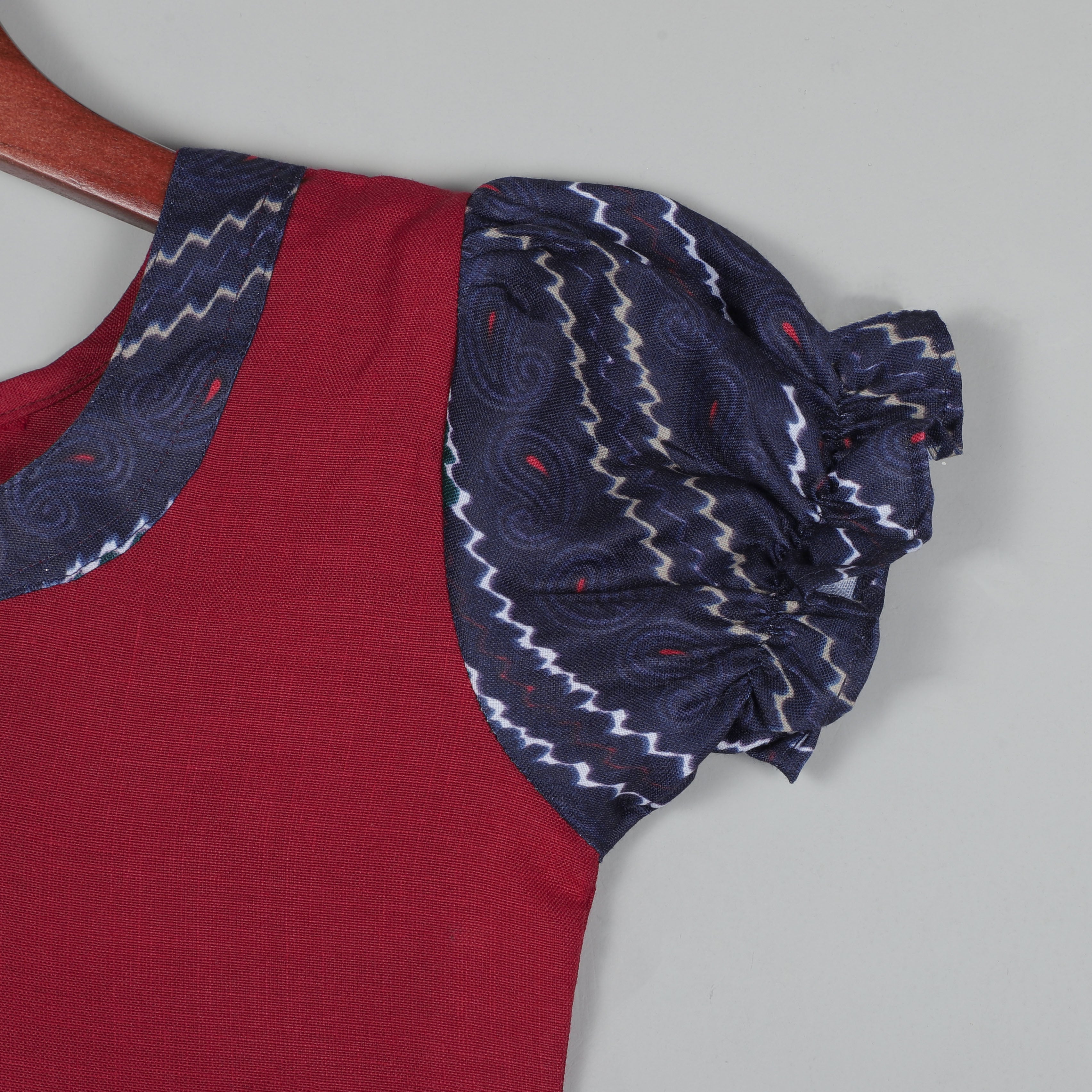 Keyhole Neck Top With Puffy Sleeves And Sharara Set