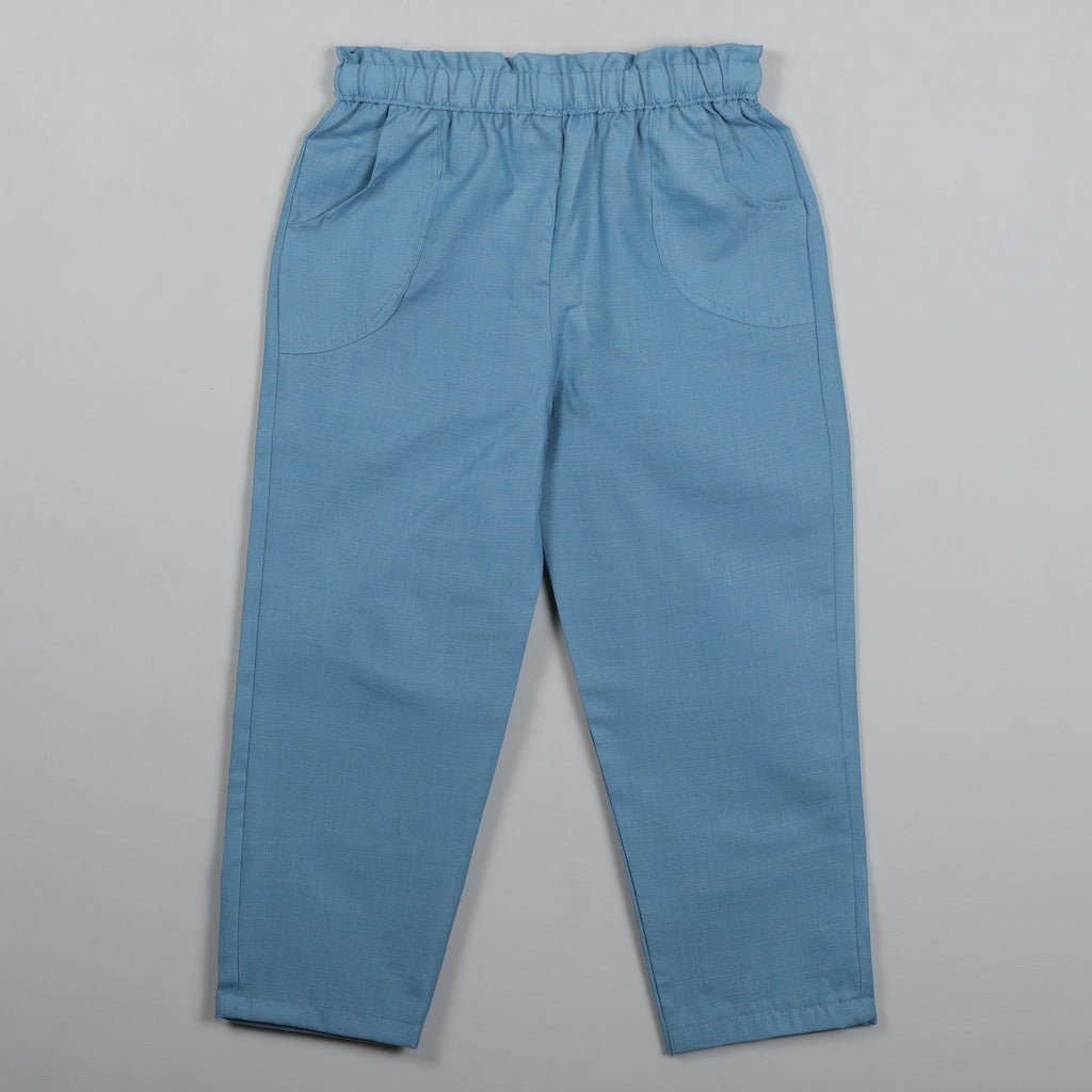 Puffy Short Sleeves White Balloon Dot Top With Pant