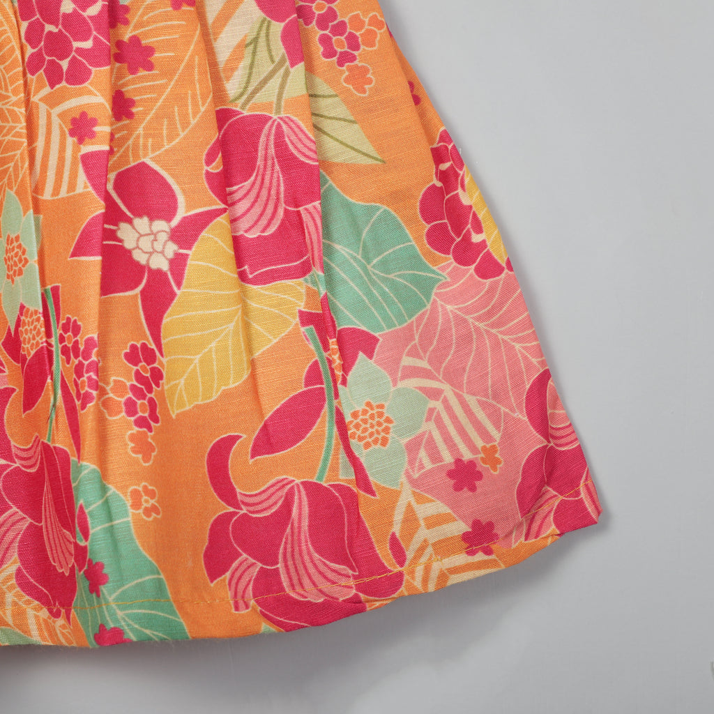 Top With Colorful Lace Border At Roll-up Sleeves And Striped Pant