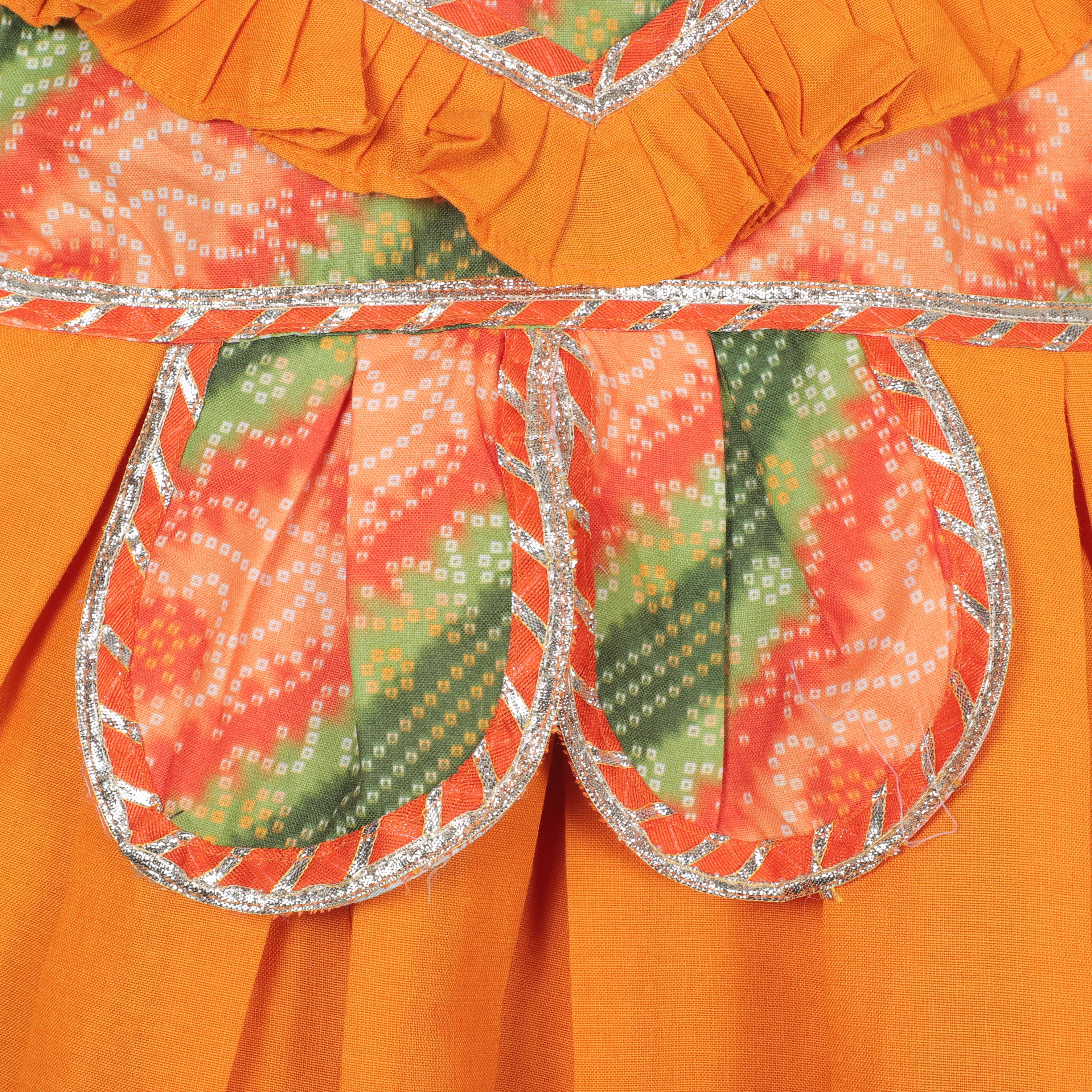 Puffy Short Sleeve Dress With Printed Mix-Up Concept